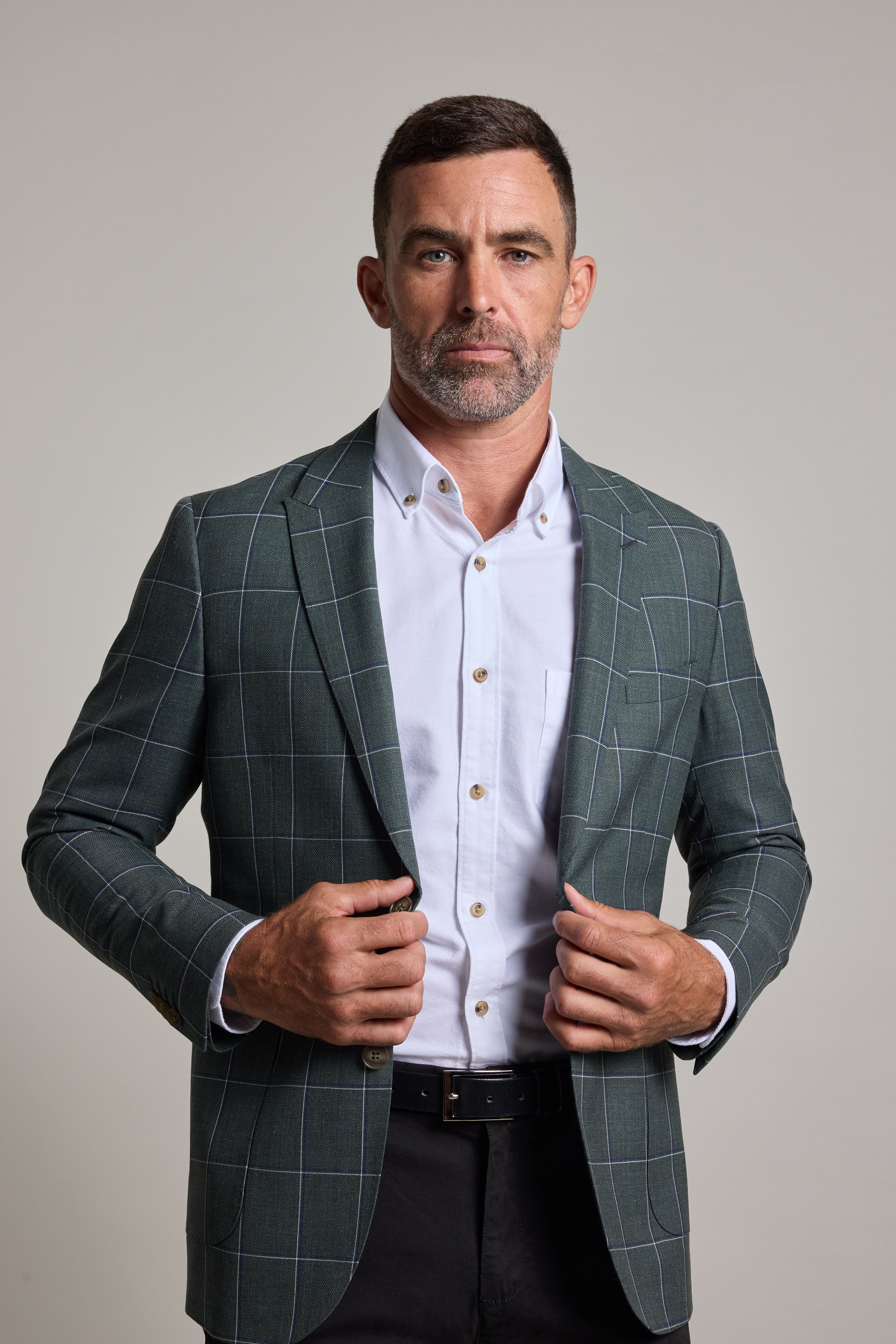 Barkers Nathaniel Check Blazer in green check, additional view