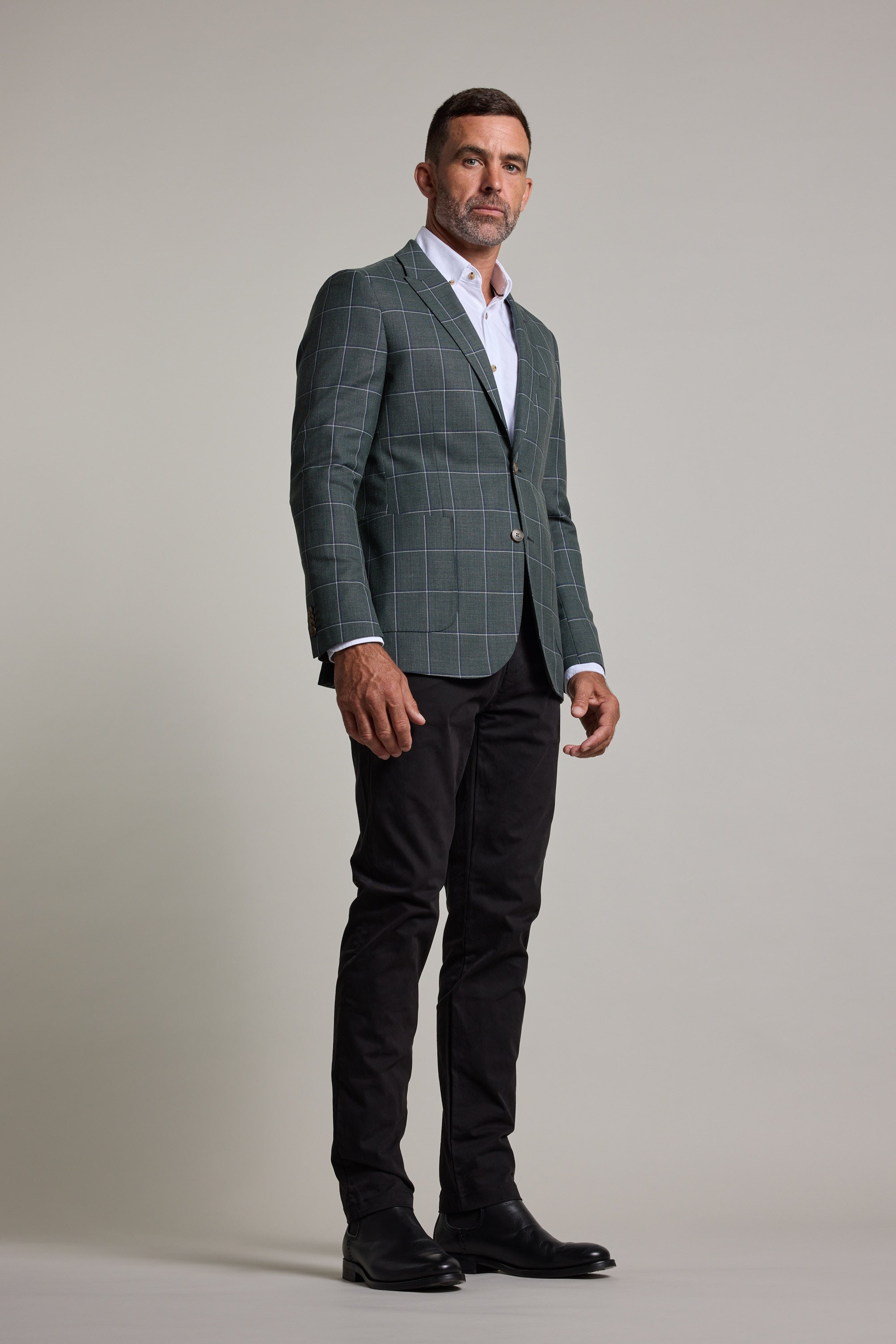 Barkers Nathaniel Check Blazer in green check, additional view