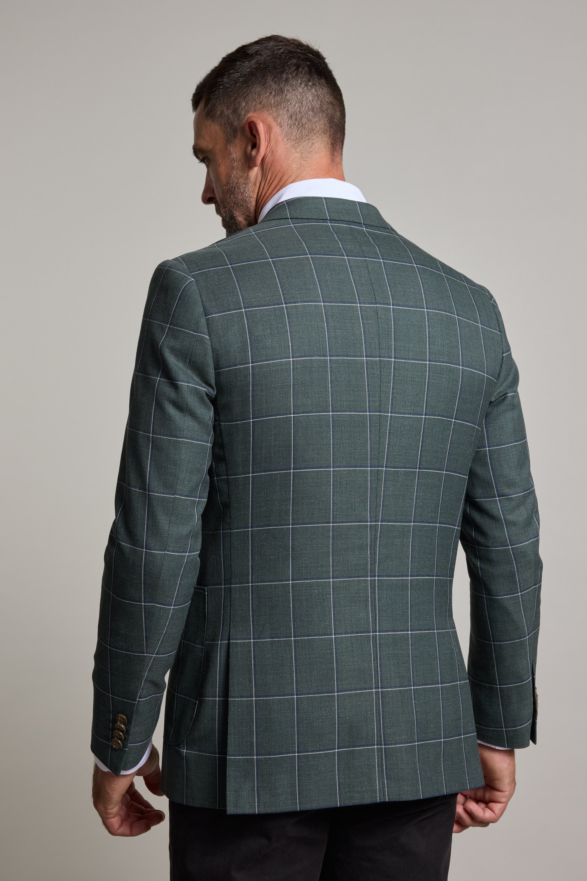 Barkers Nathaniel Check Blazer in green check, additional view