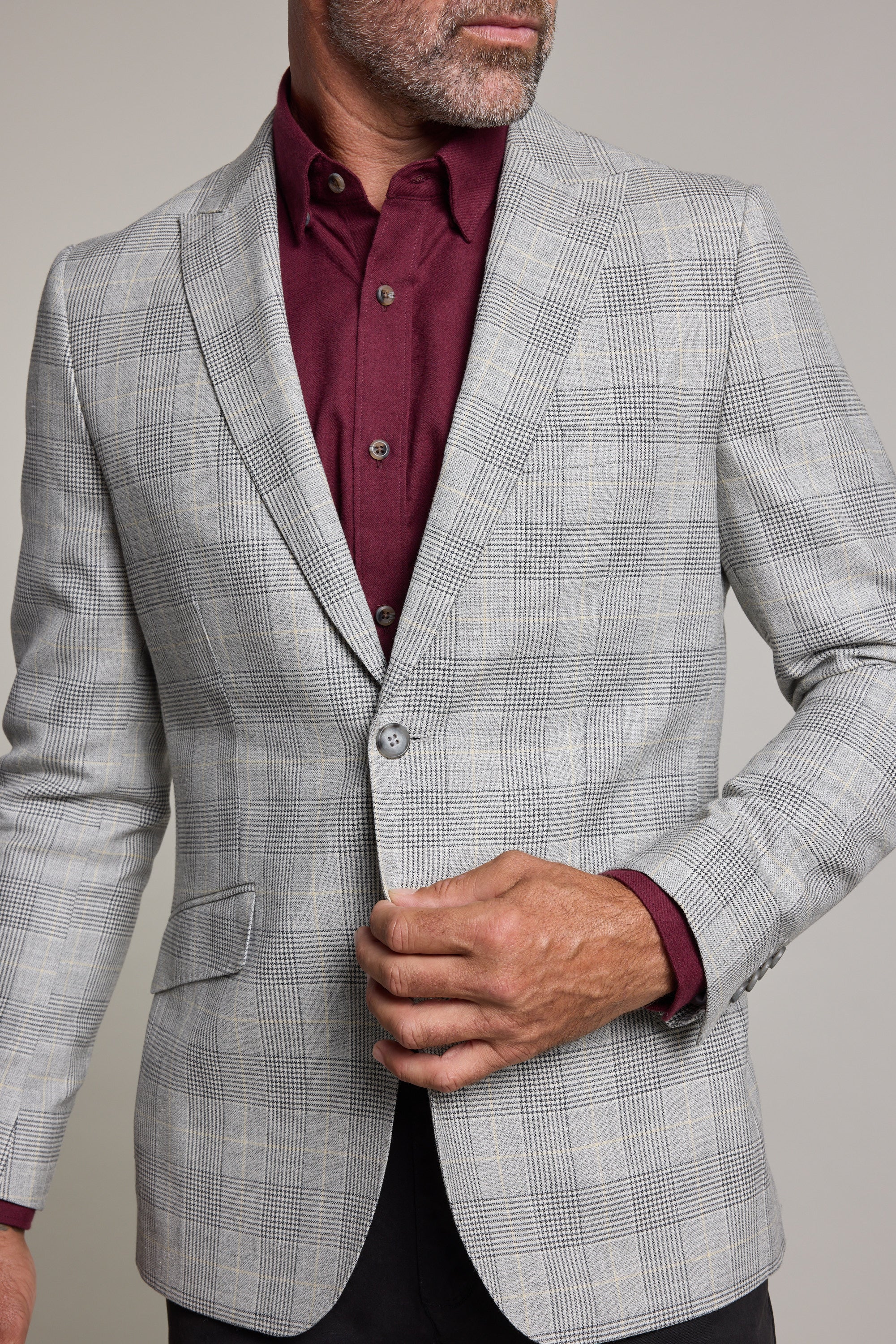 Barkers Remsen Check Blazer in grey check, wool, additional view
