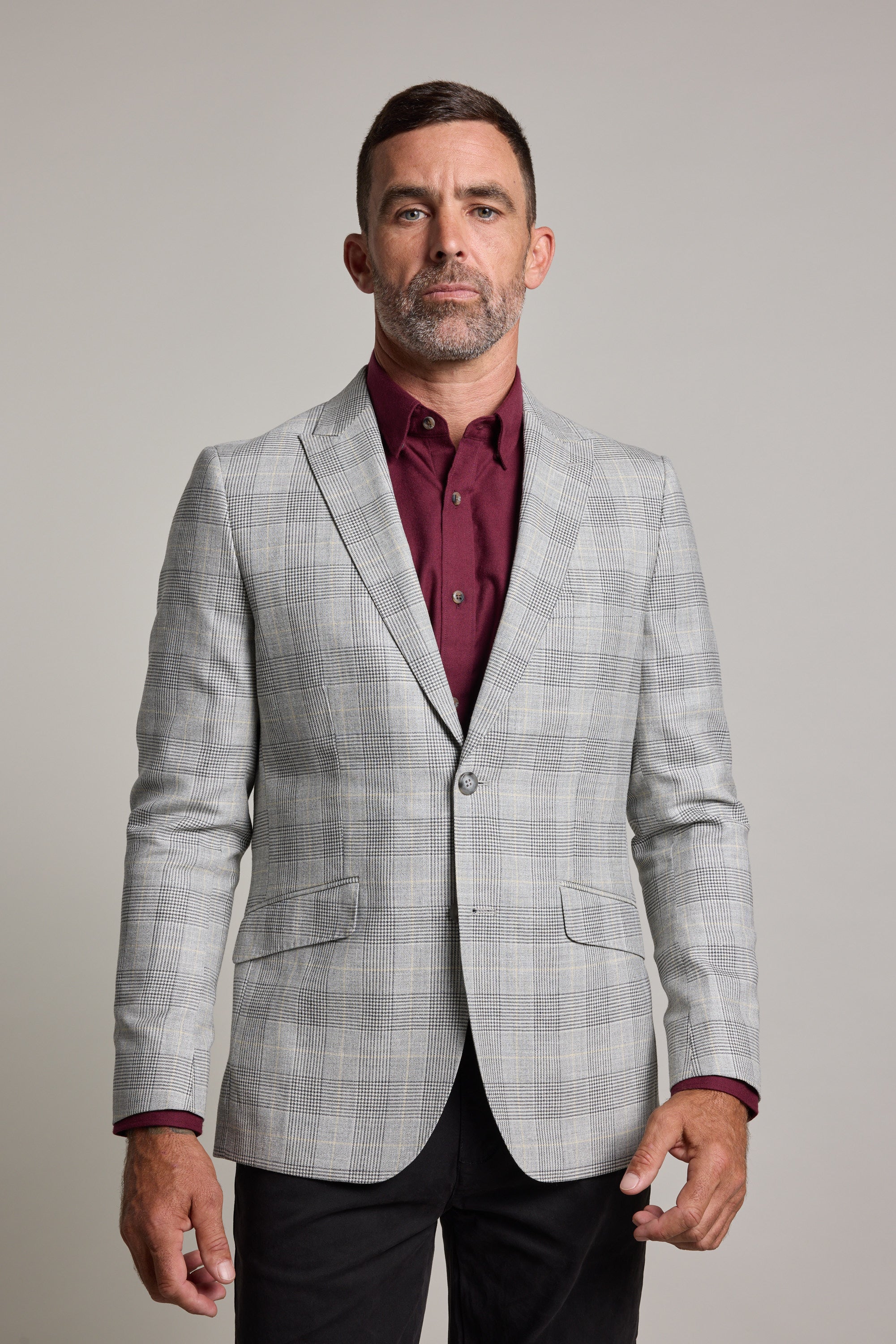 Barkers Remsen Check Blazer in grey check, wool, additional view