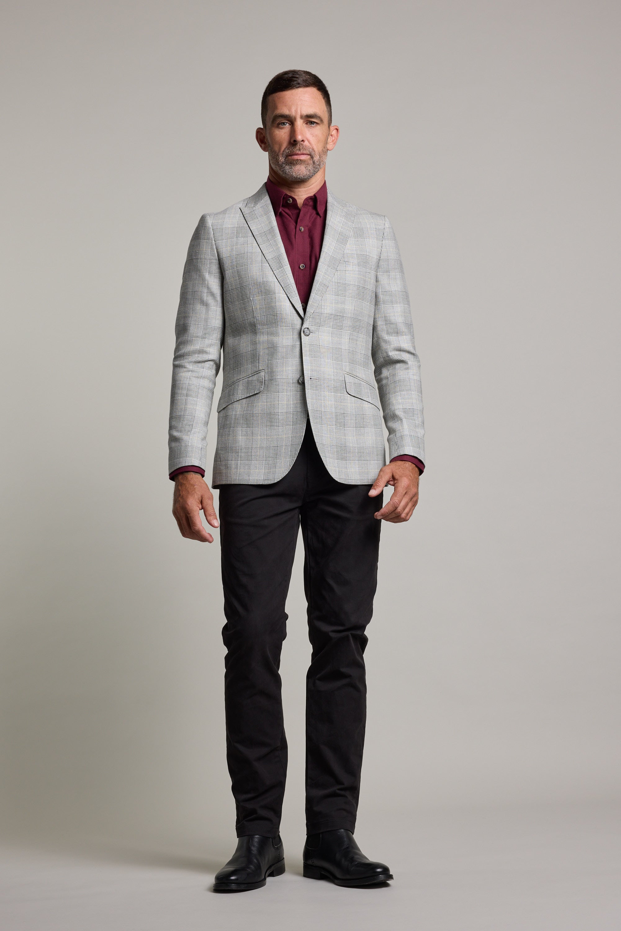 Barkers Remsen Check Blazer in grey check, wool, additional view