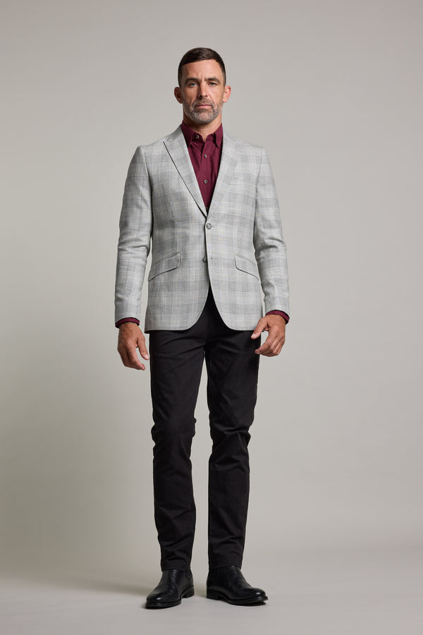 Barkers Remsen Check Blazer in grey check, wool, additional view