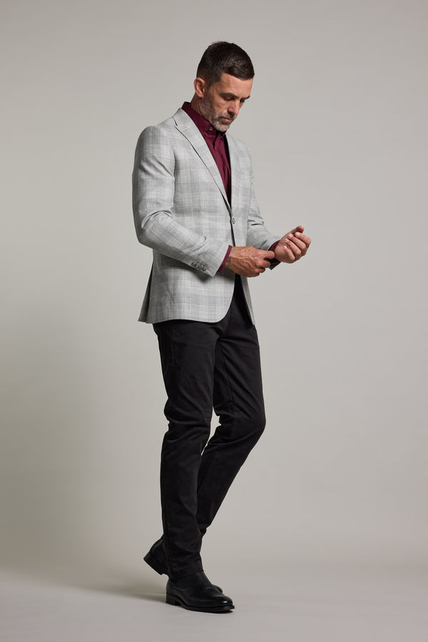 Barkers Remsen Check Blazer in grey check, wool, alternate view