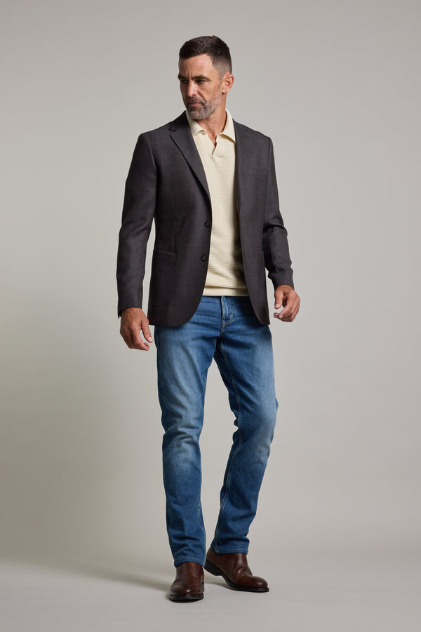Barkers Riverside Texture Blazer in brown, additional view