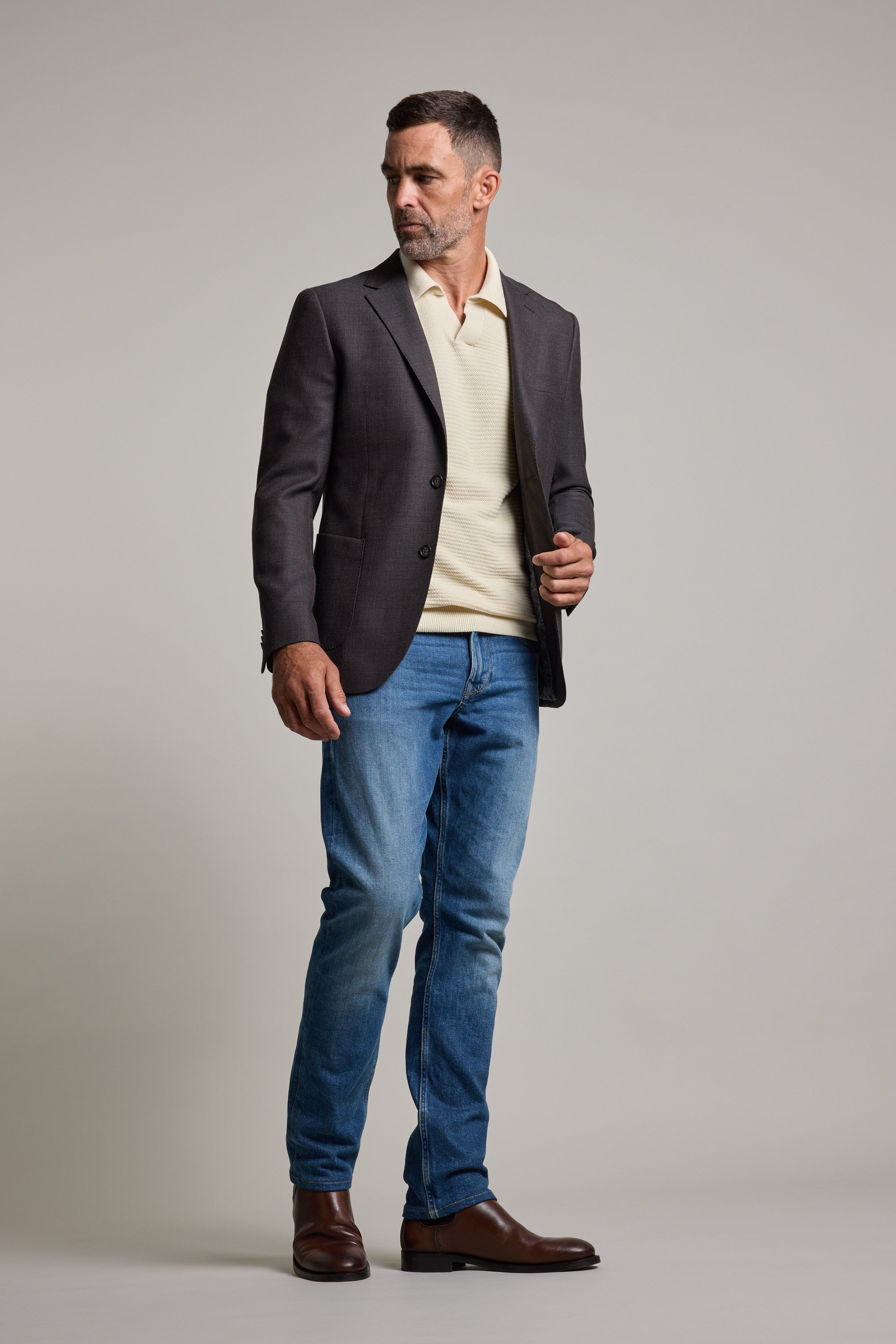 Barkers Riverside Texture Blazer in brown