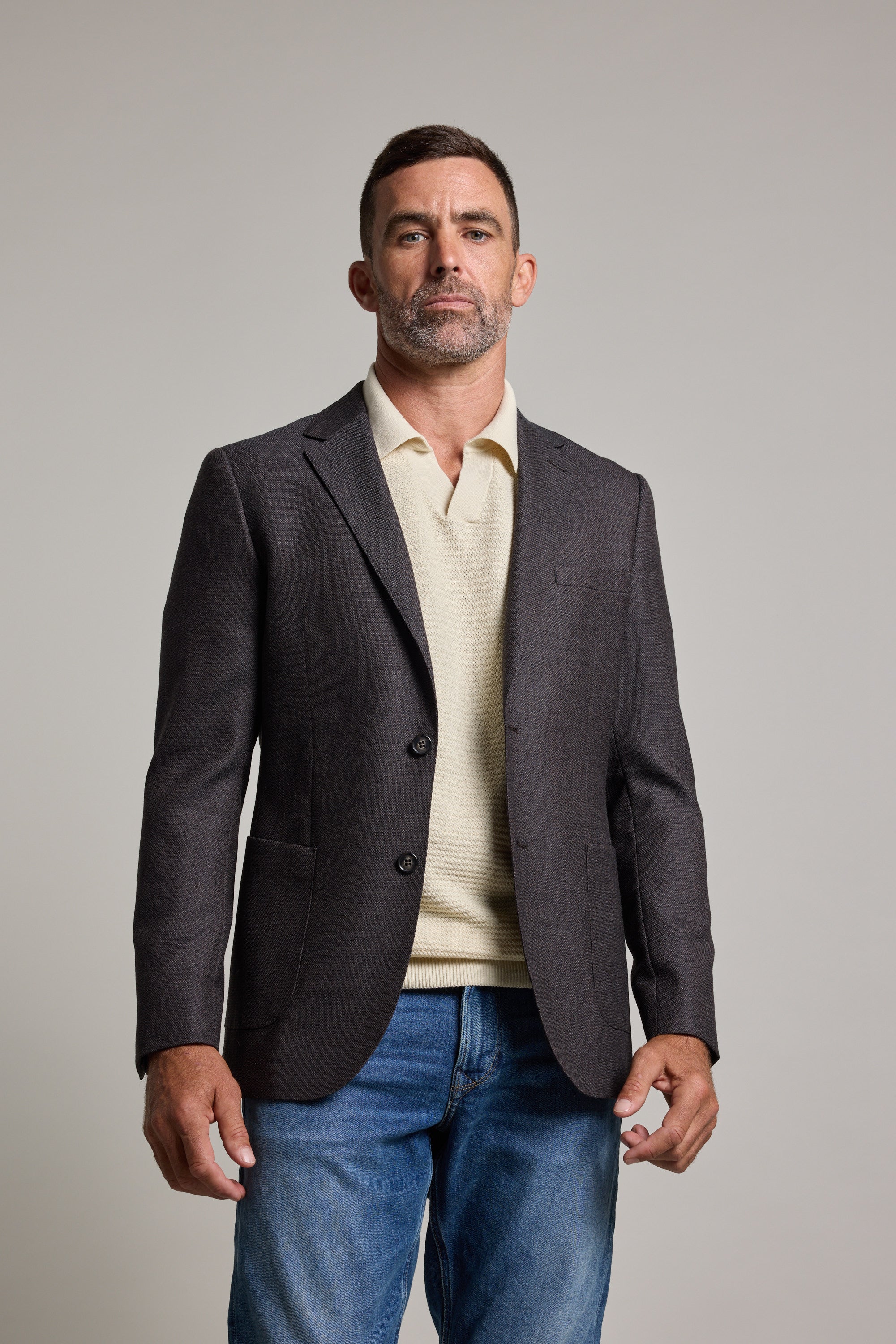 Barkers Riverside Texture Blazer in brown, additional view