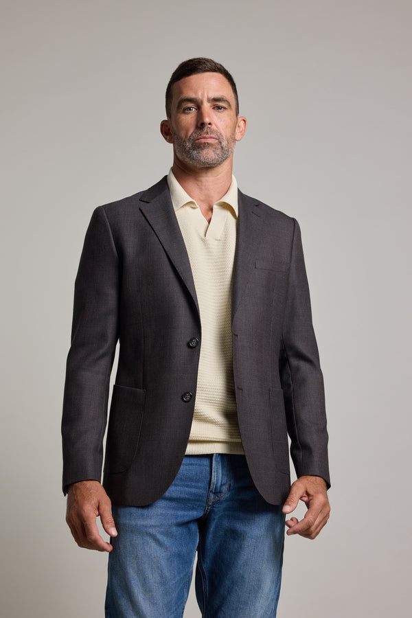 Barkers Riverside Texture Blazer in brown, additional view