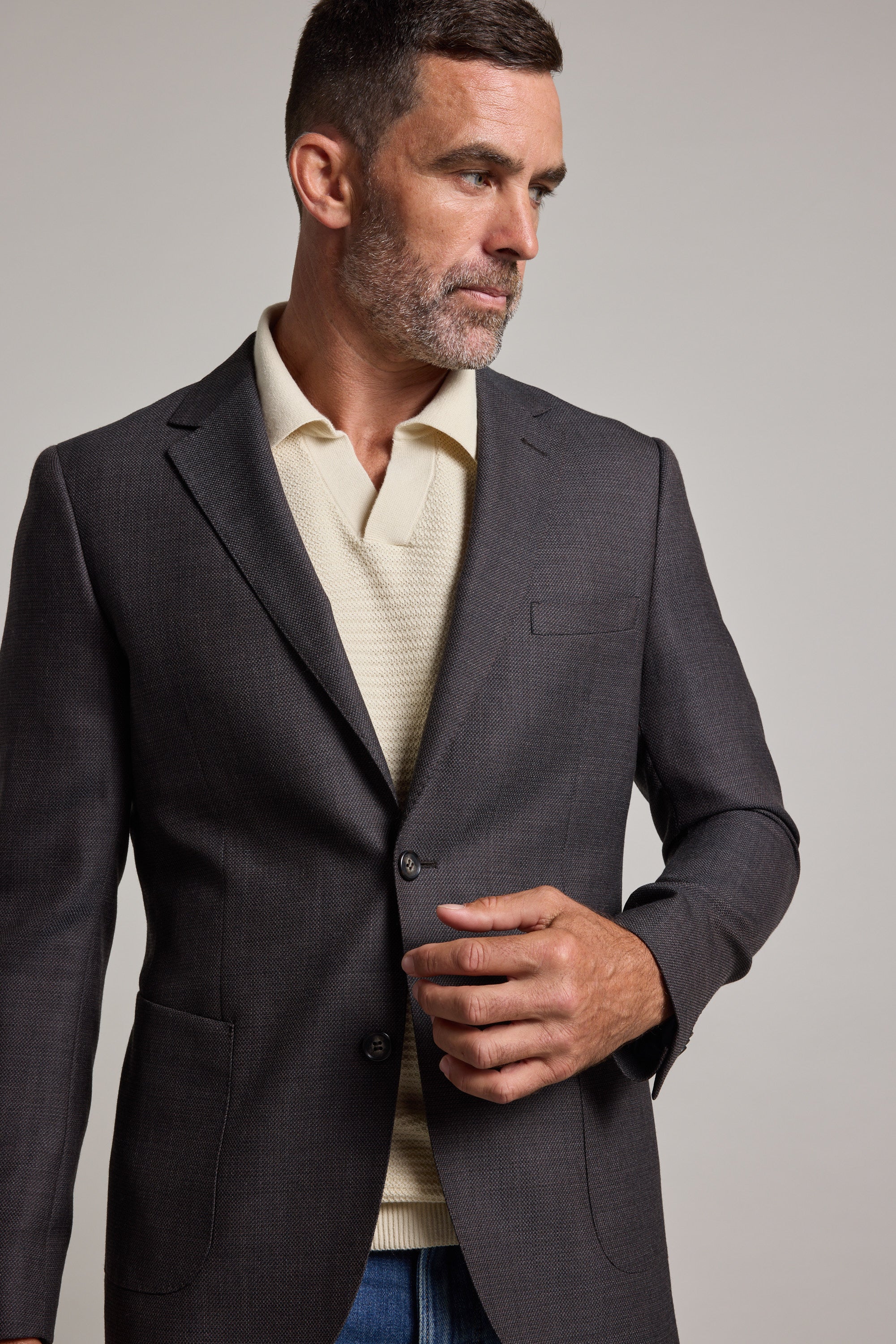 Barkers Riverside Texture Blazer in brown, additional view