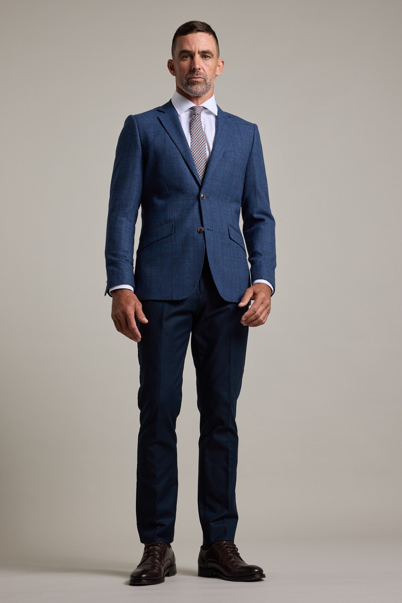 Barkers Findlay Check Blazer in blue, merino wool, alternate view