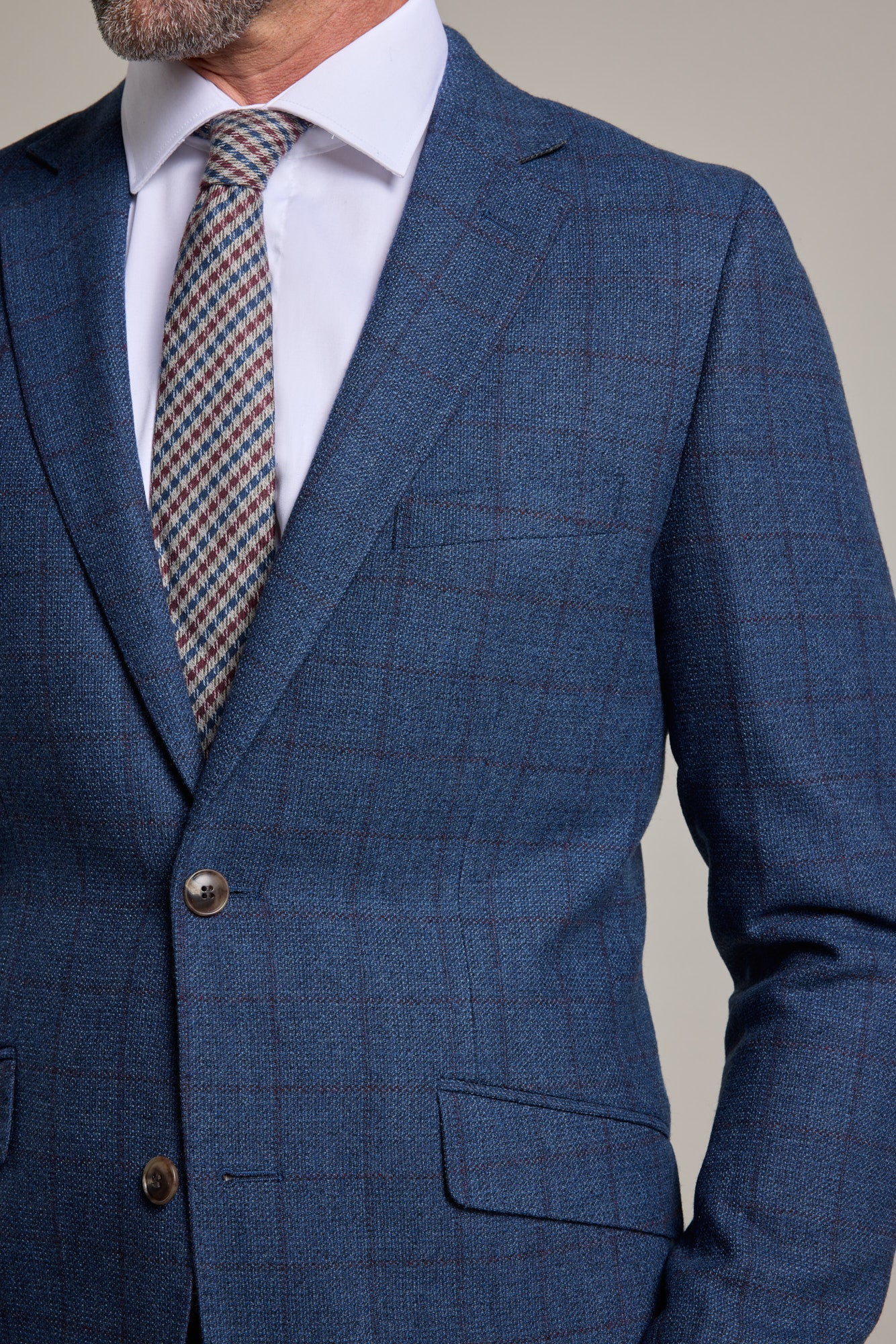 Barkers Findlay Check Blazer in blue, merino wool, additional view