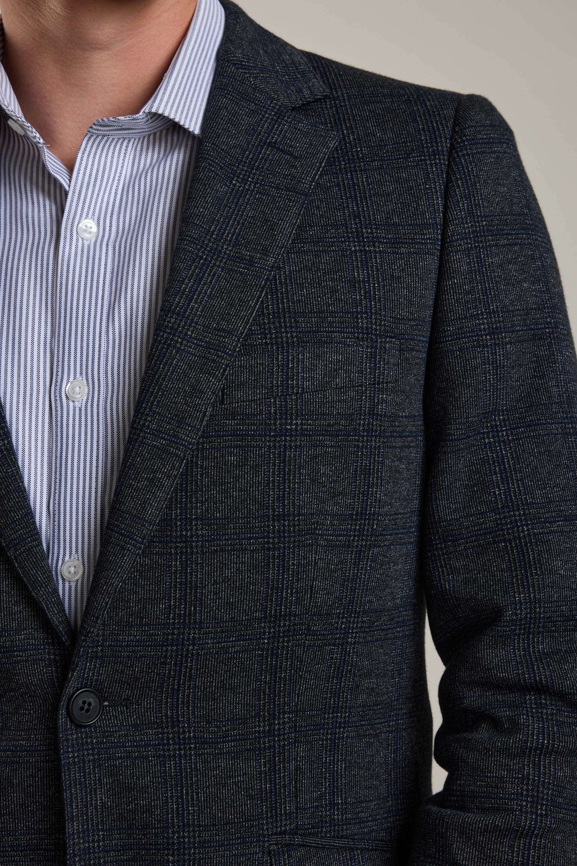Barkers Manleigh Check Knit Blazer in charcoal, additional view