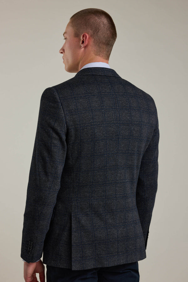 Barkers Manleigh Check Knit Blazer in charcoal, additional view