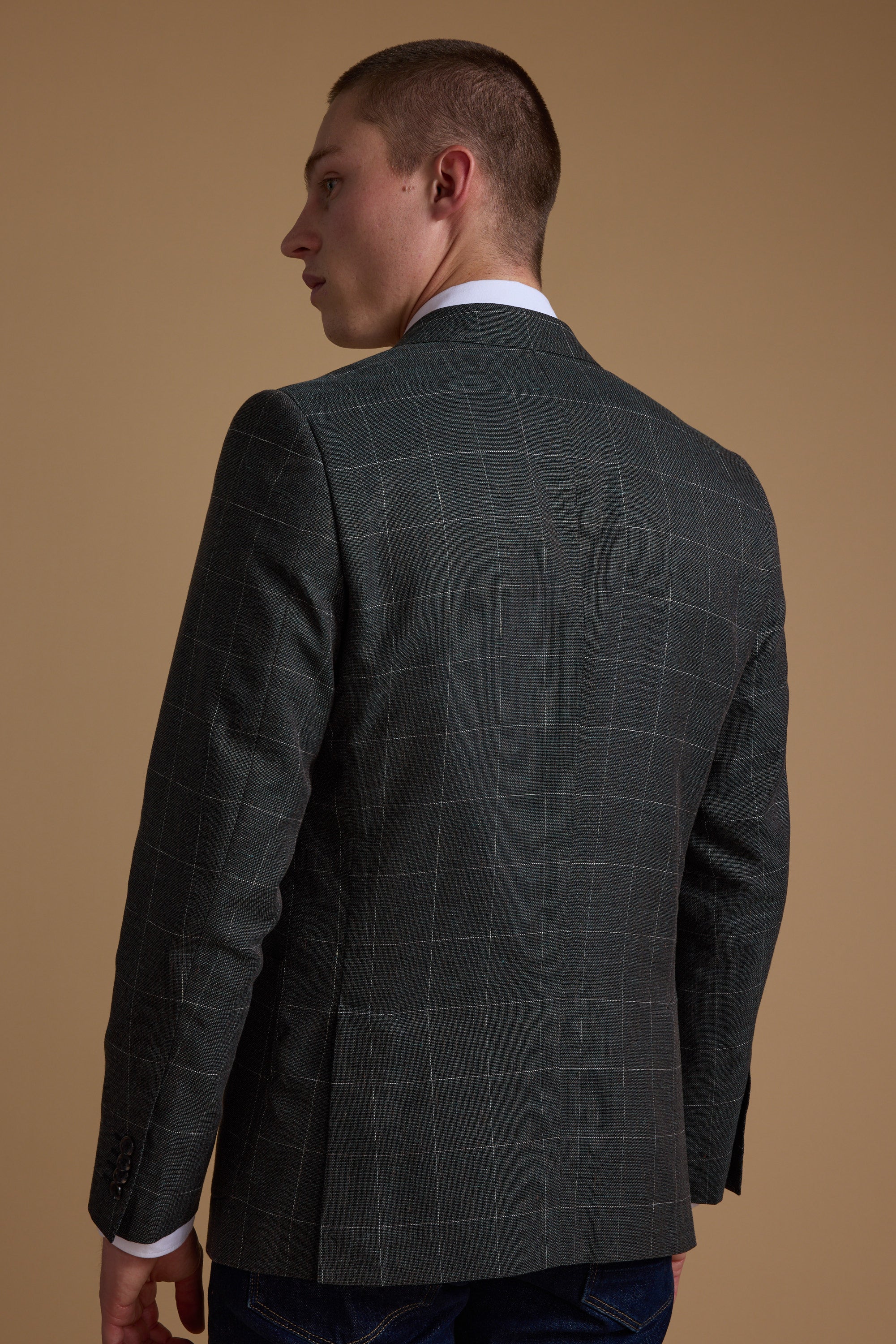 Barkers Upton Check Blazer in olive, additional view