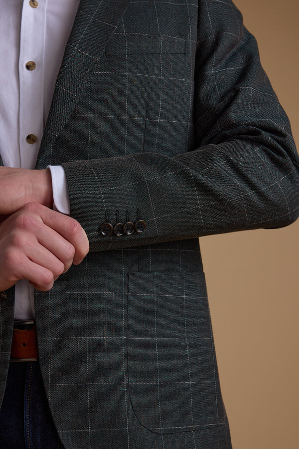 Barkers Upton Check Blazer in olive, additional view