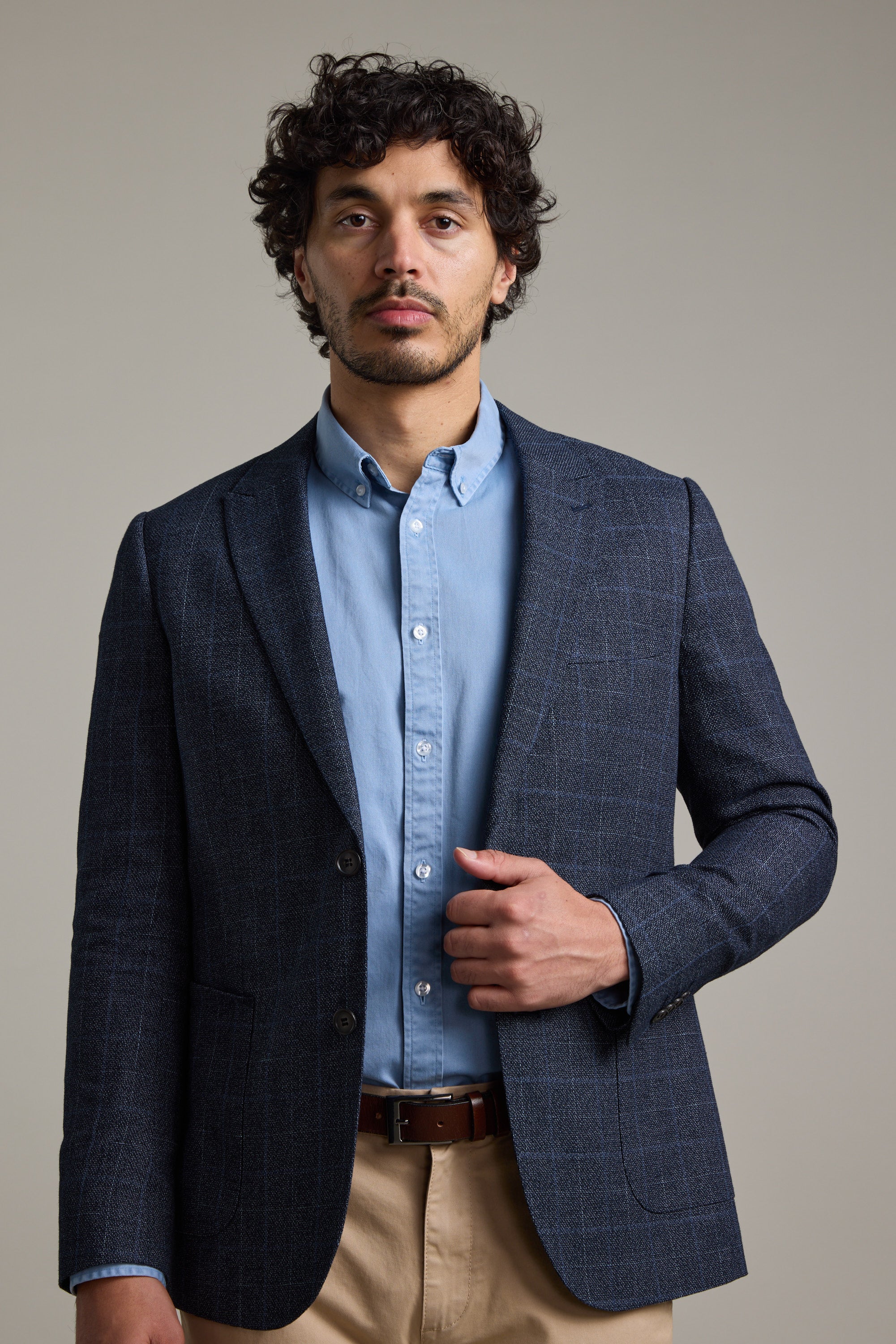 Barkers Henson Check Blazer in navy check, additional view