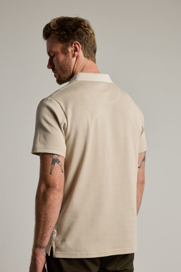 Barkers Tilder Mercerised Texture Polo in oatmeal, additional view
