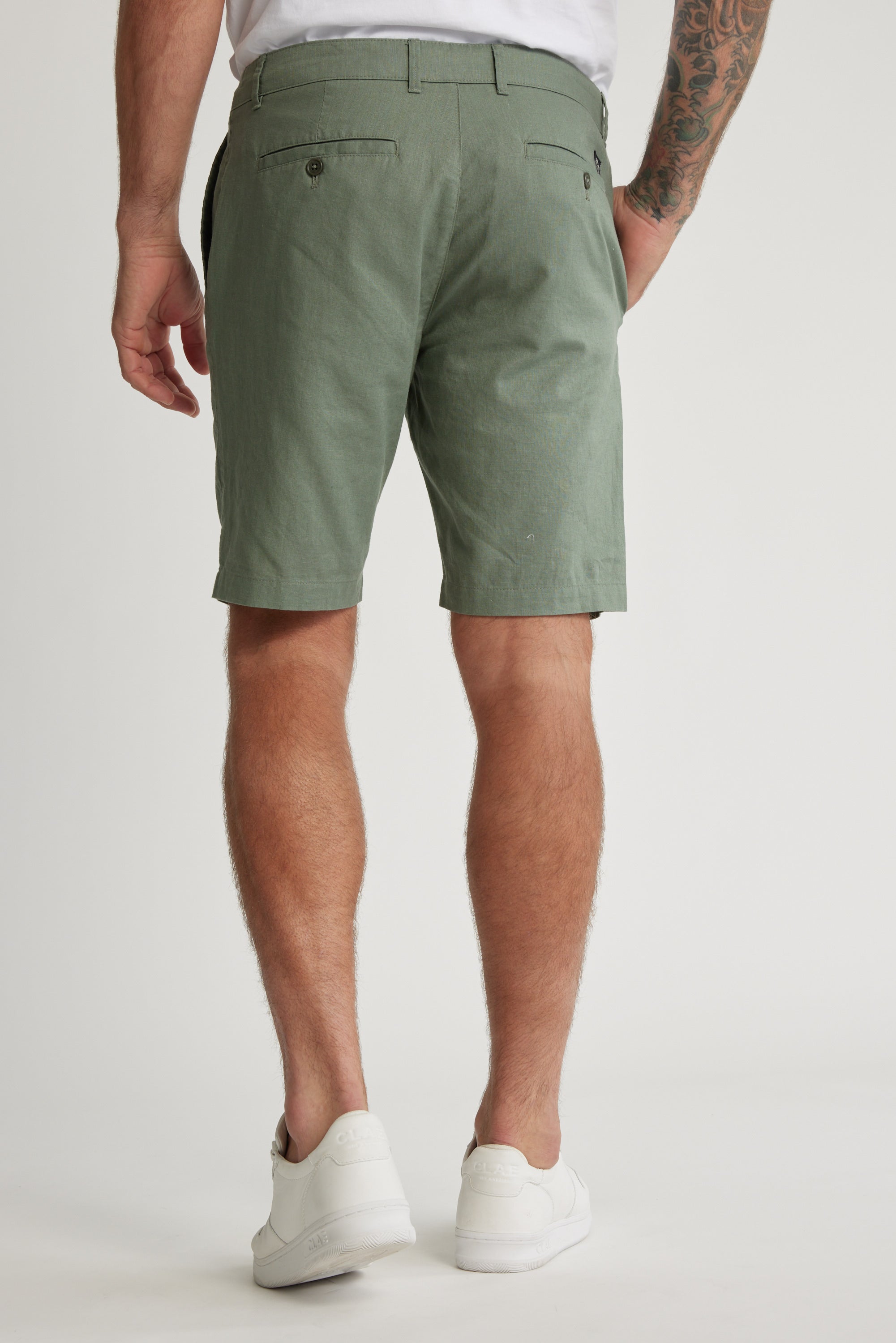 Barkers Marmont Linen Walk Short in green, additional view