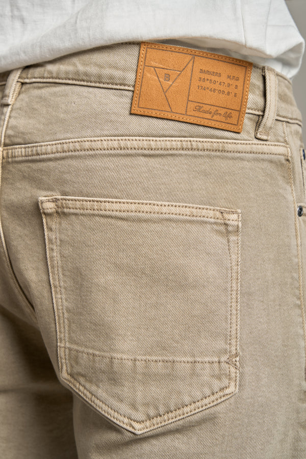 Barkers Rover Coloured Denim Short in cement, relaxed fit, additional view