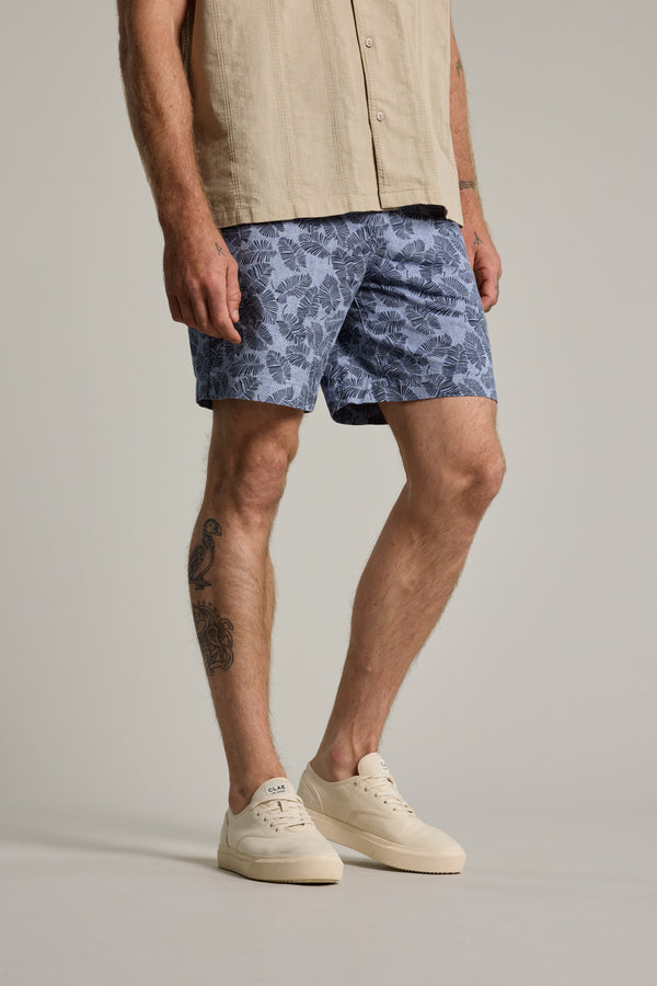Barkers Jaired Print Short in chambray, additional view