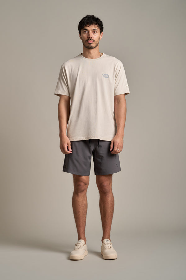 LegaSea Fish For The People Print Tee in ecru, regular fit, additional view