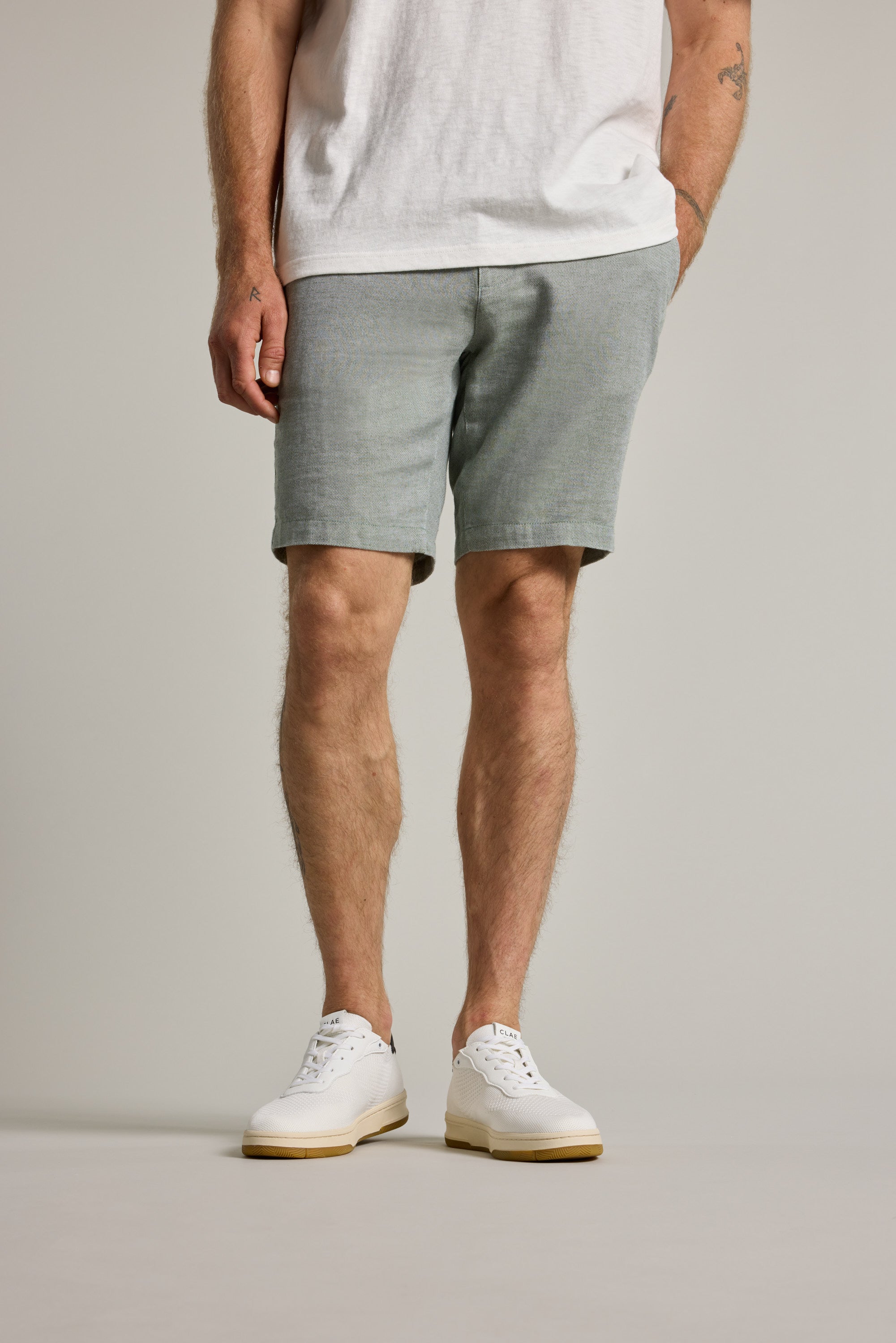 Barkers Elliot Texture Walk Short in green, alternate view