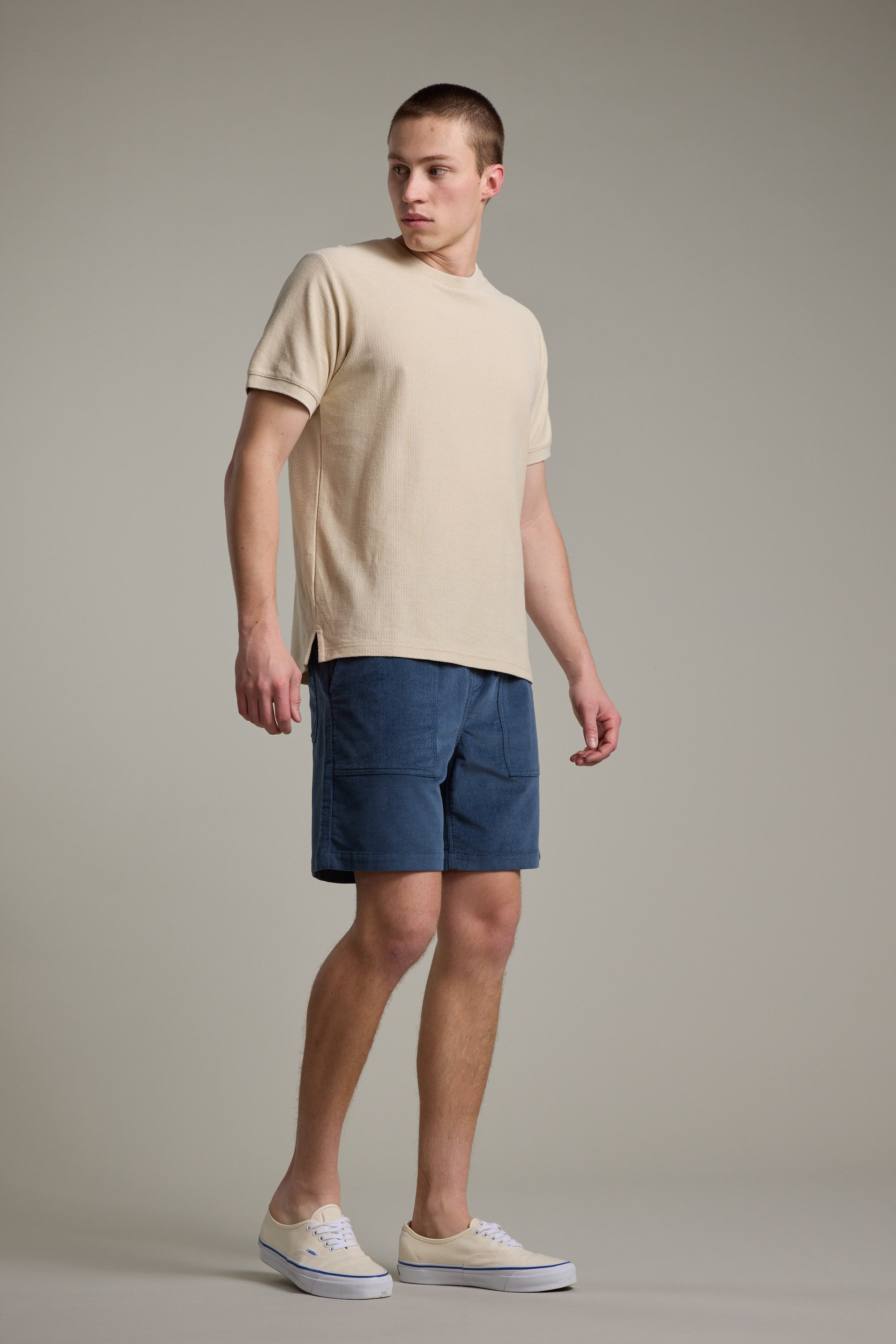 Barkers Montauk Cord Weekend Short in blue, alternate view