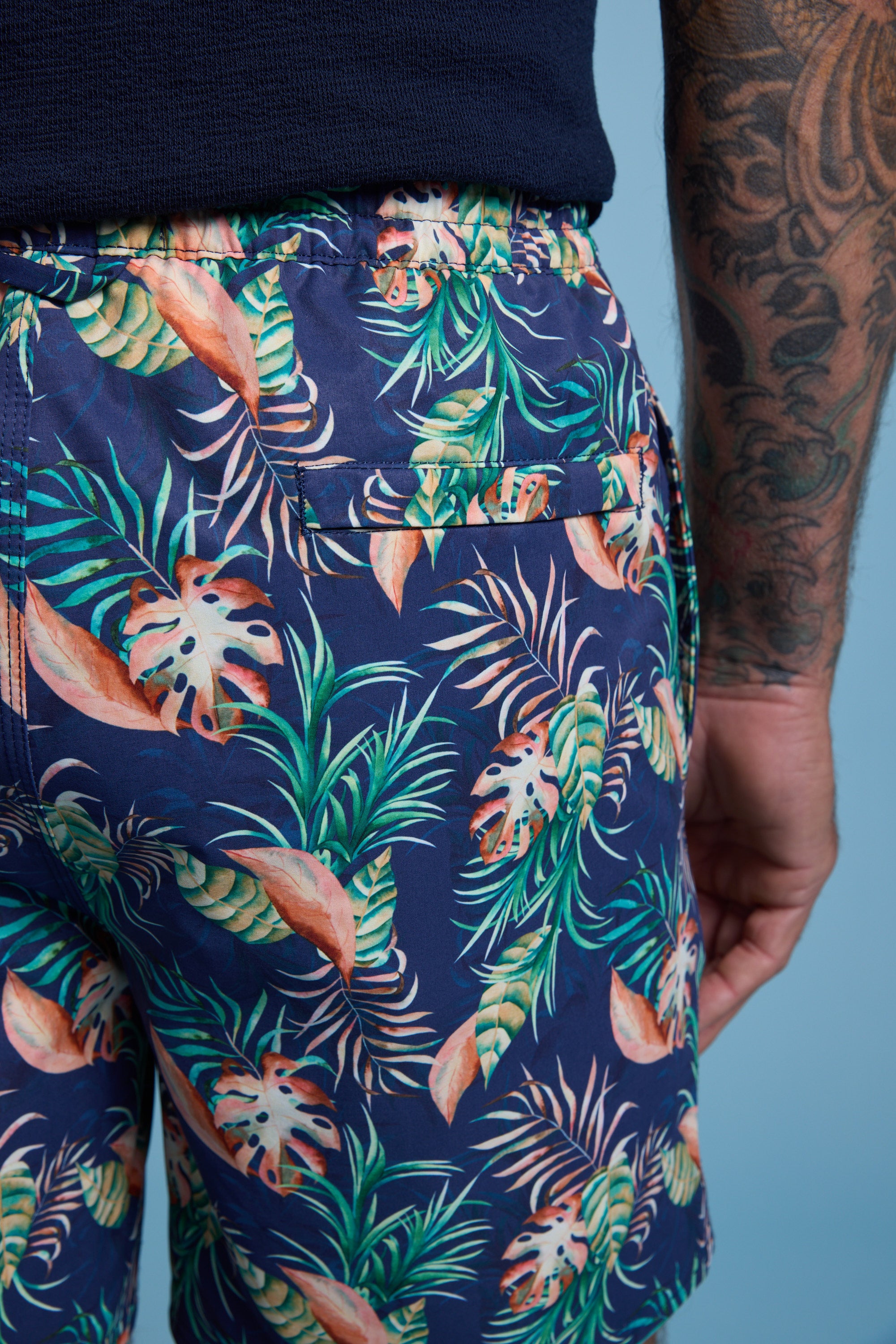 Barkers Foliage Print Volley in navy, additional view