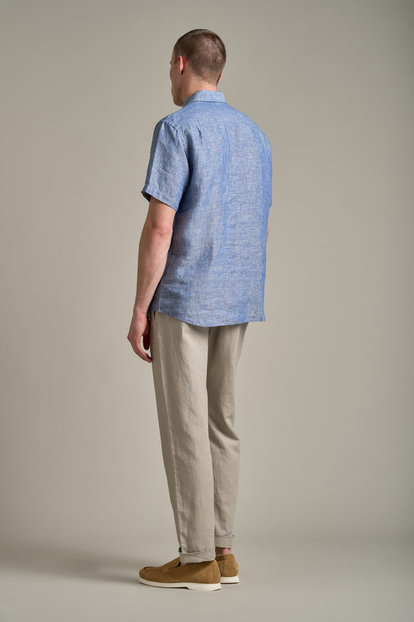 Barkers Gentry Linen Shirt in denim, classic fit, additional view