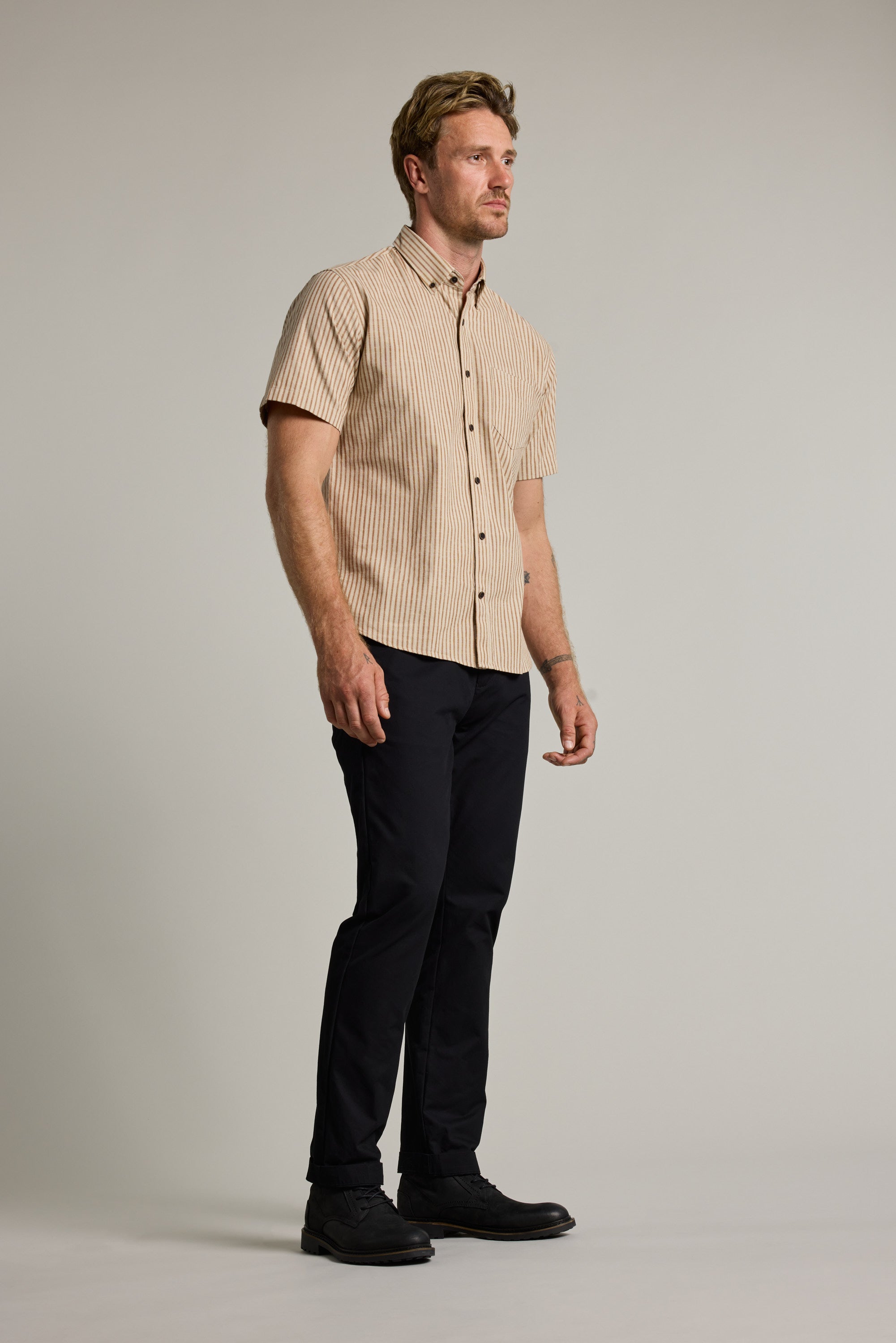 Barkers Jordyn Stripe Shirt in rust, regular fit, additional view