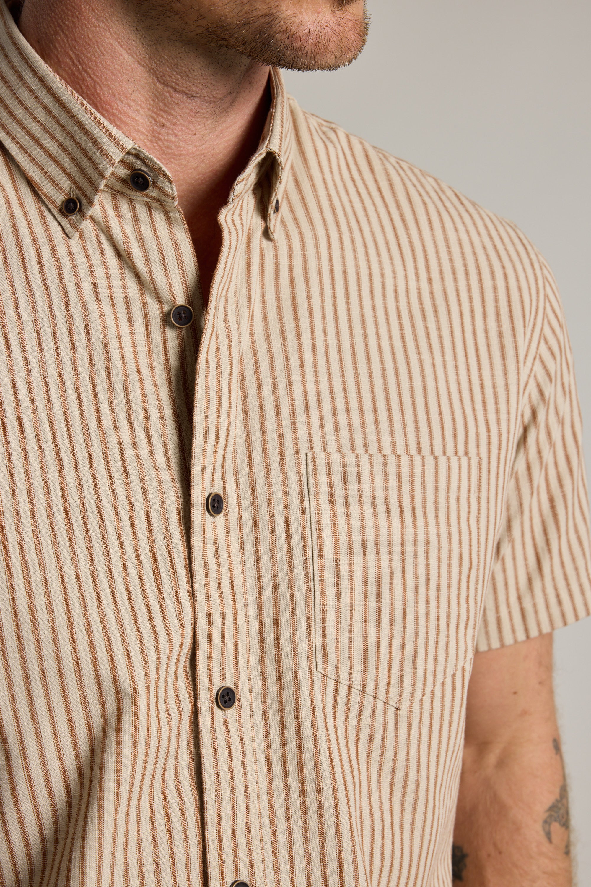 Barkers Jordyn Stripe Shirt in rust, regular fit, additional view