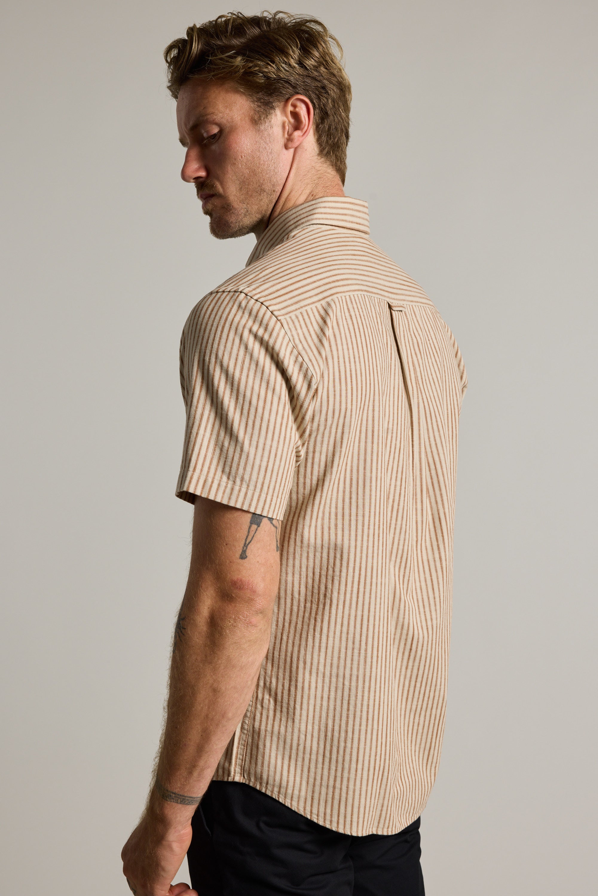 Barkers Jordyn Stripe Shirt in rust, regular fit, additional view