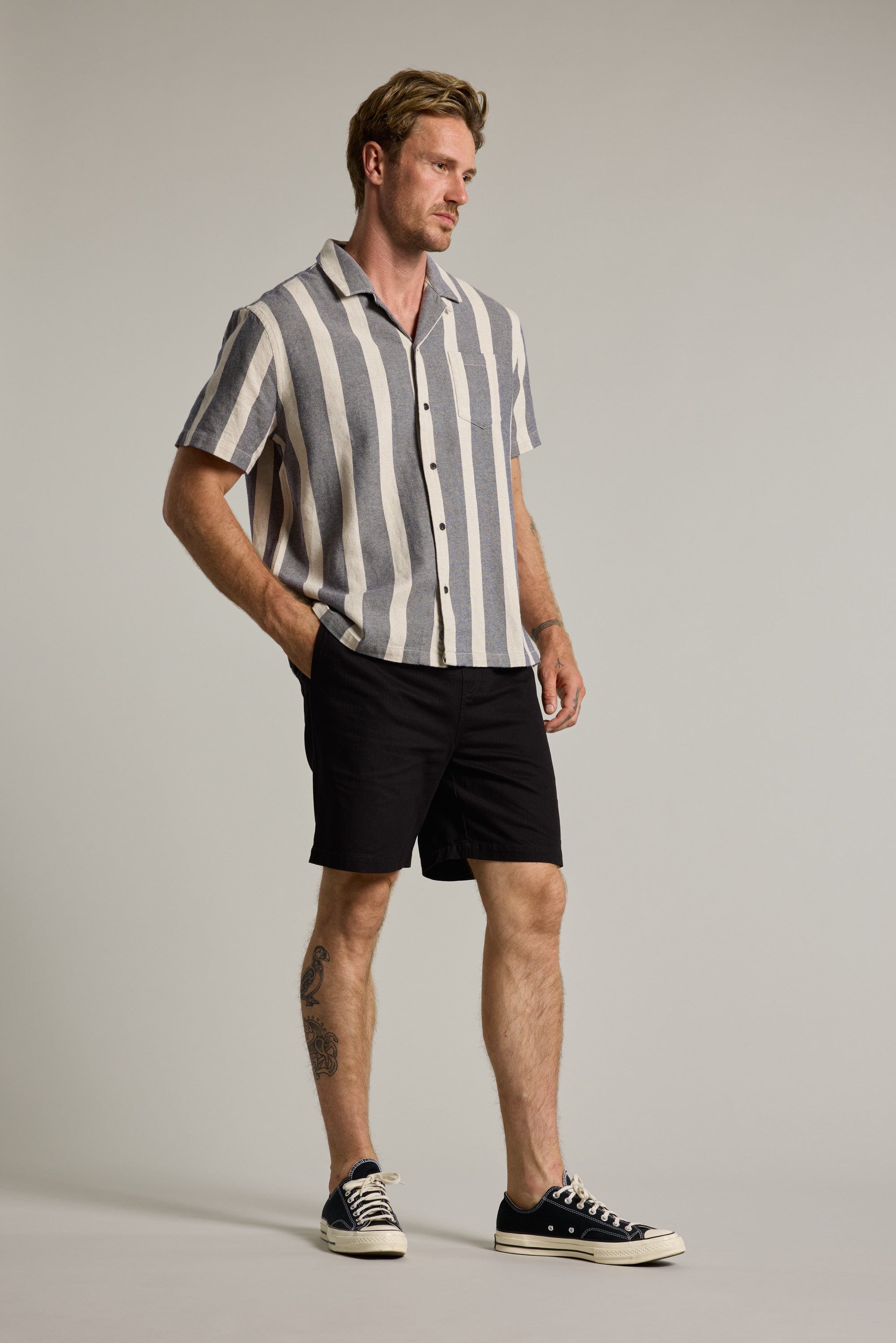 Barkers Norwalk Stripe Cuban Shirt, alternate view