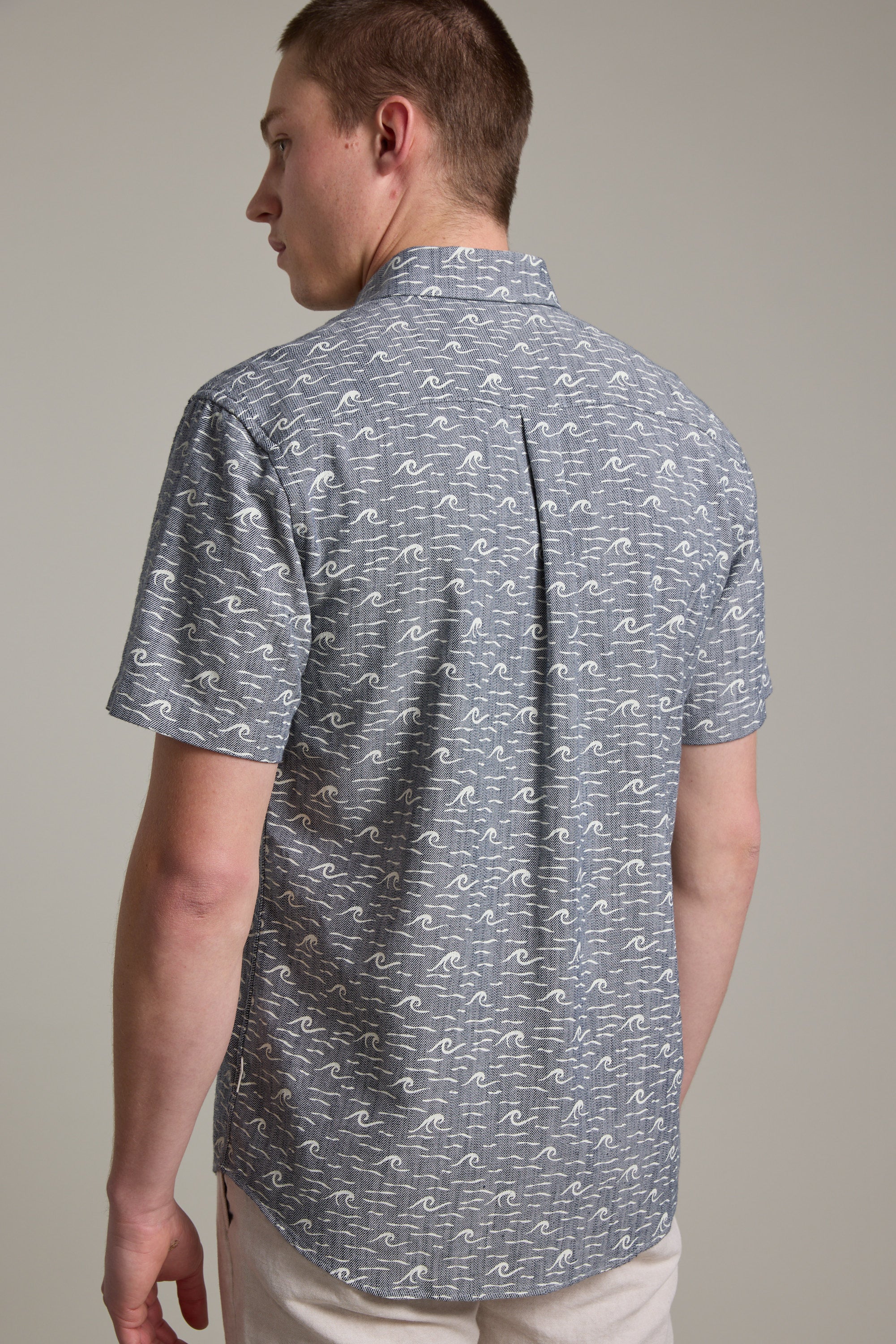 Barkers Shelby Print Shirt in navy, cotton, additional view