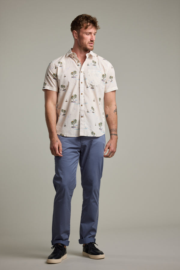 Barkers Island Print Shirt in natural, alternate view