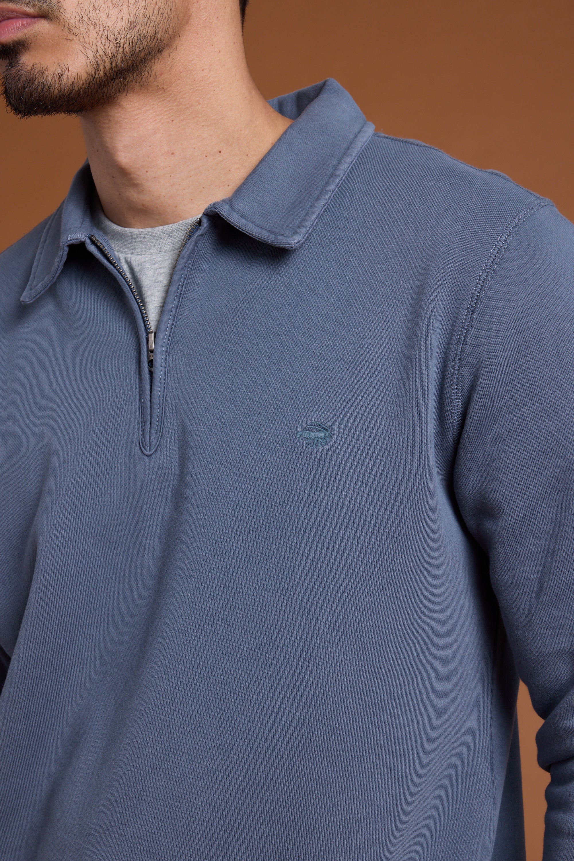 Barkers Harlow 1/4 Zip in slate, cotton, alternate view