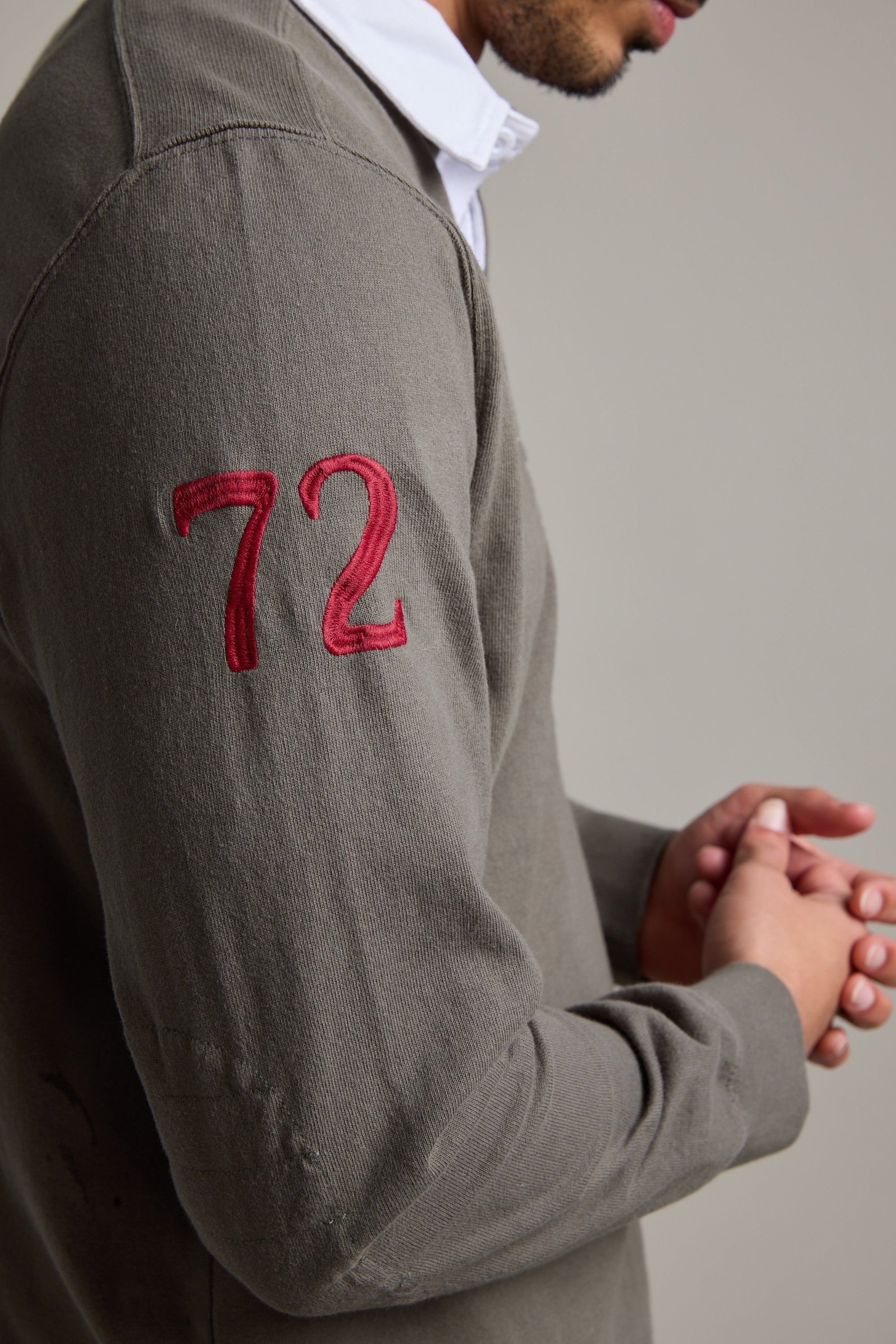 Barkers Stanford Long Sleeve Rugby in khaki, additional view