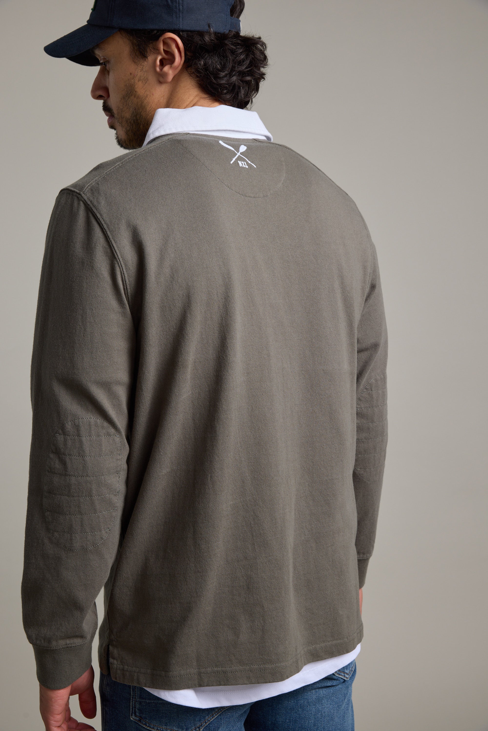 Barkers Stanford Long Sleeve Rugby in khaki, additional view