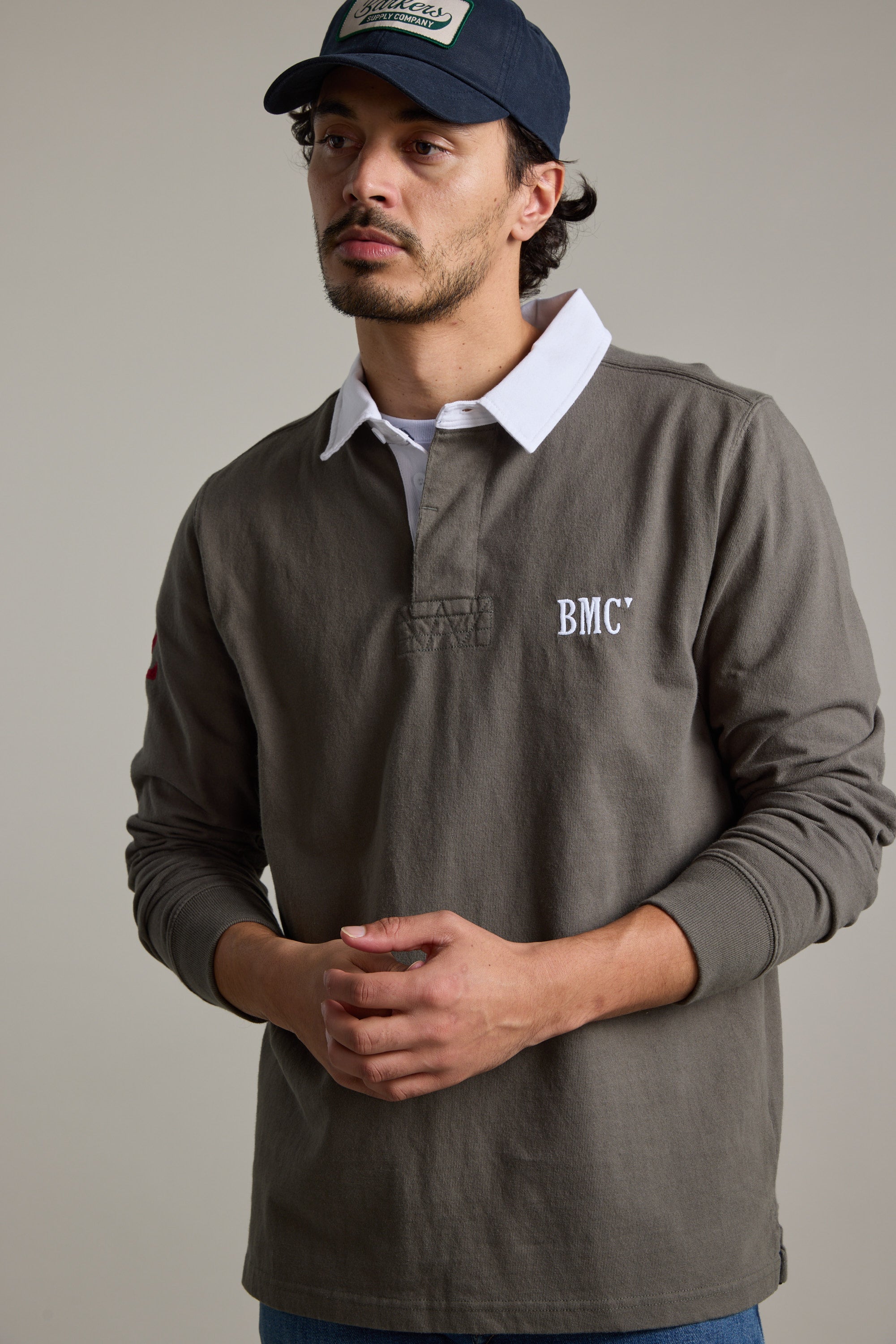 Barkers Stanford Long Sleeve Rugby in khaki, additional view
