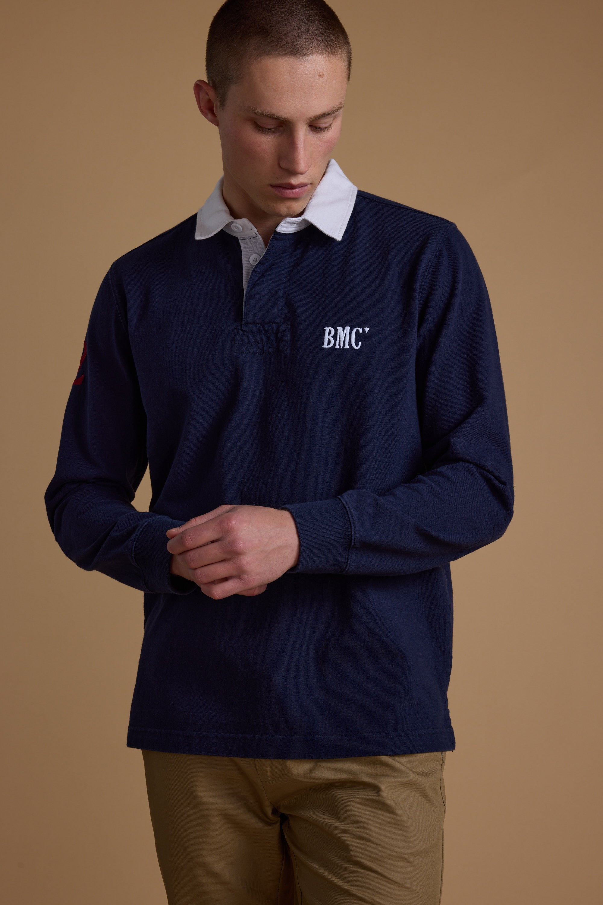 Barkers Stanford Long Sleeve Rugby in navy