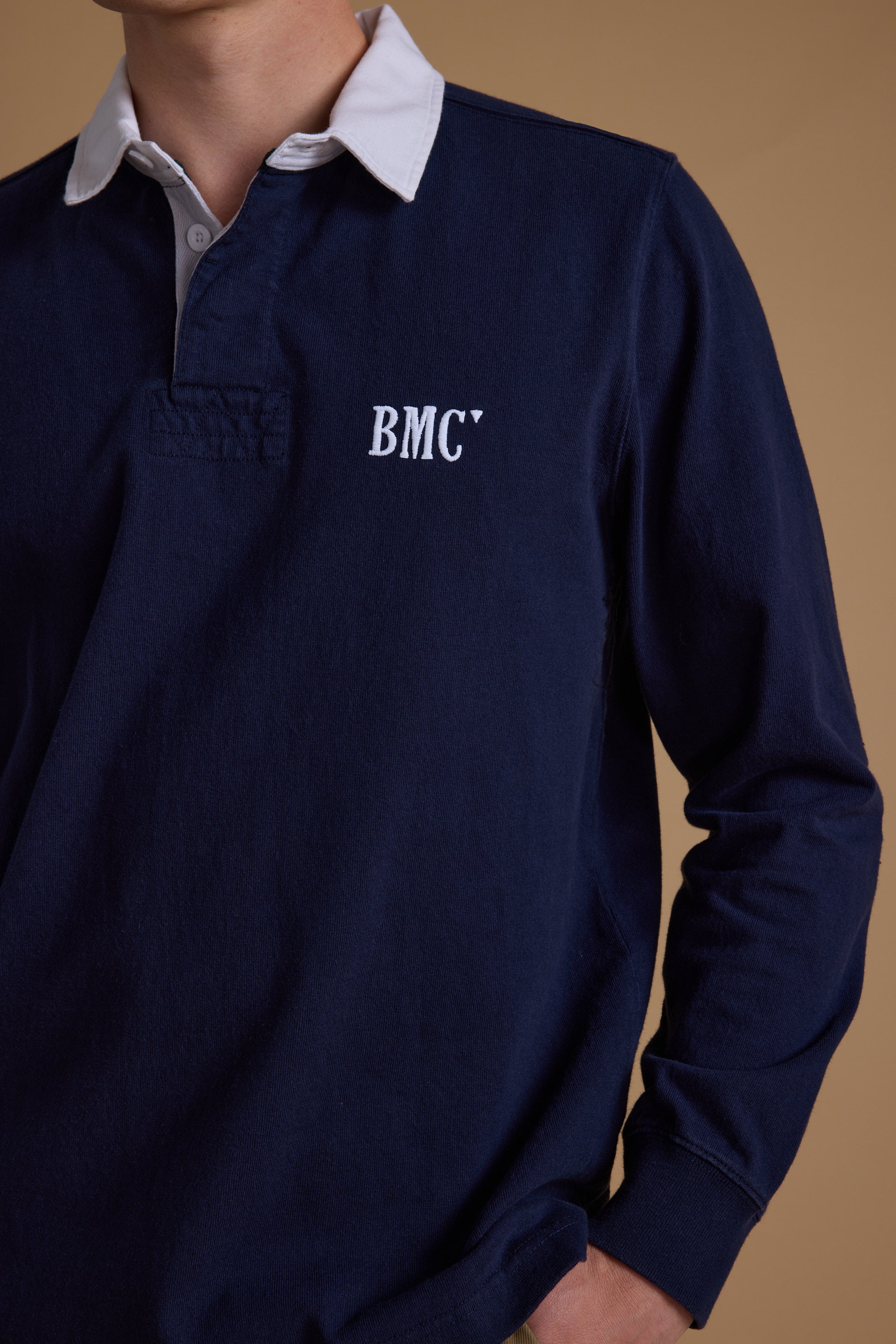 Barkers Stanford Long Sleeve Rugby in navy, additional view