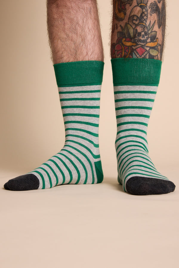 Barkers Mojave Stripe Sock in green, alternate view