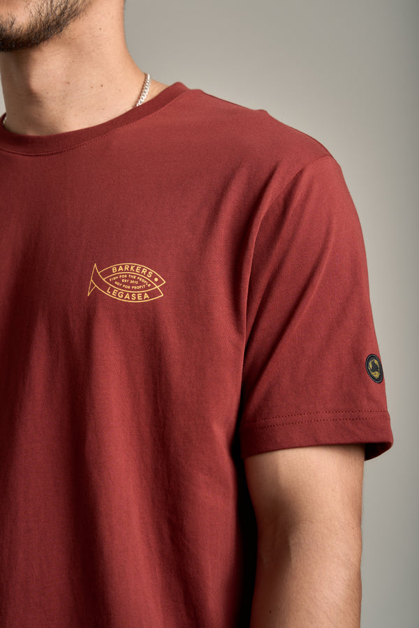 LegaSea Marlin Print Tee in brick, regular fit, additional view
