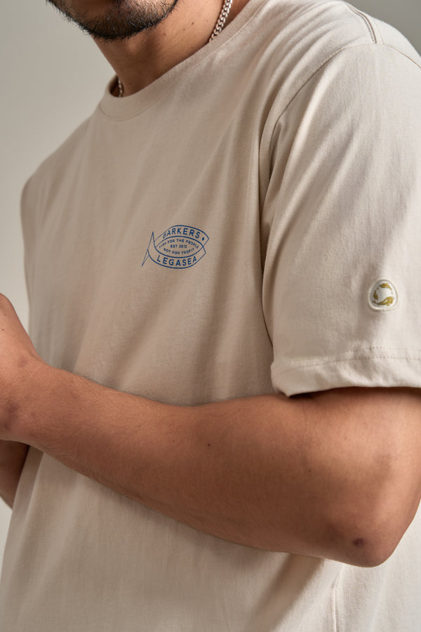 LegaSea Fish For The People Print Tee in ecru, regular fit, additional view