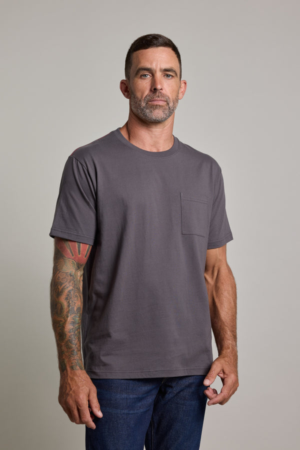 Barkers Racing Hearts Print Tee in charcoal, relaxed fit, additional view