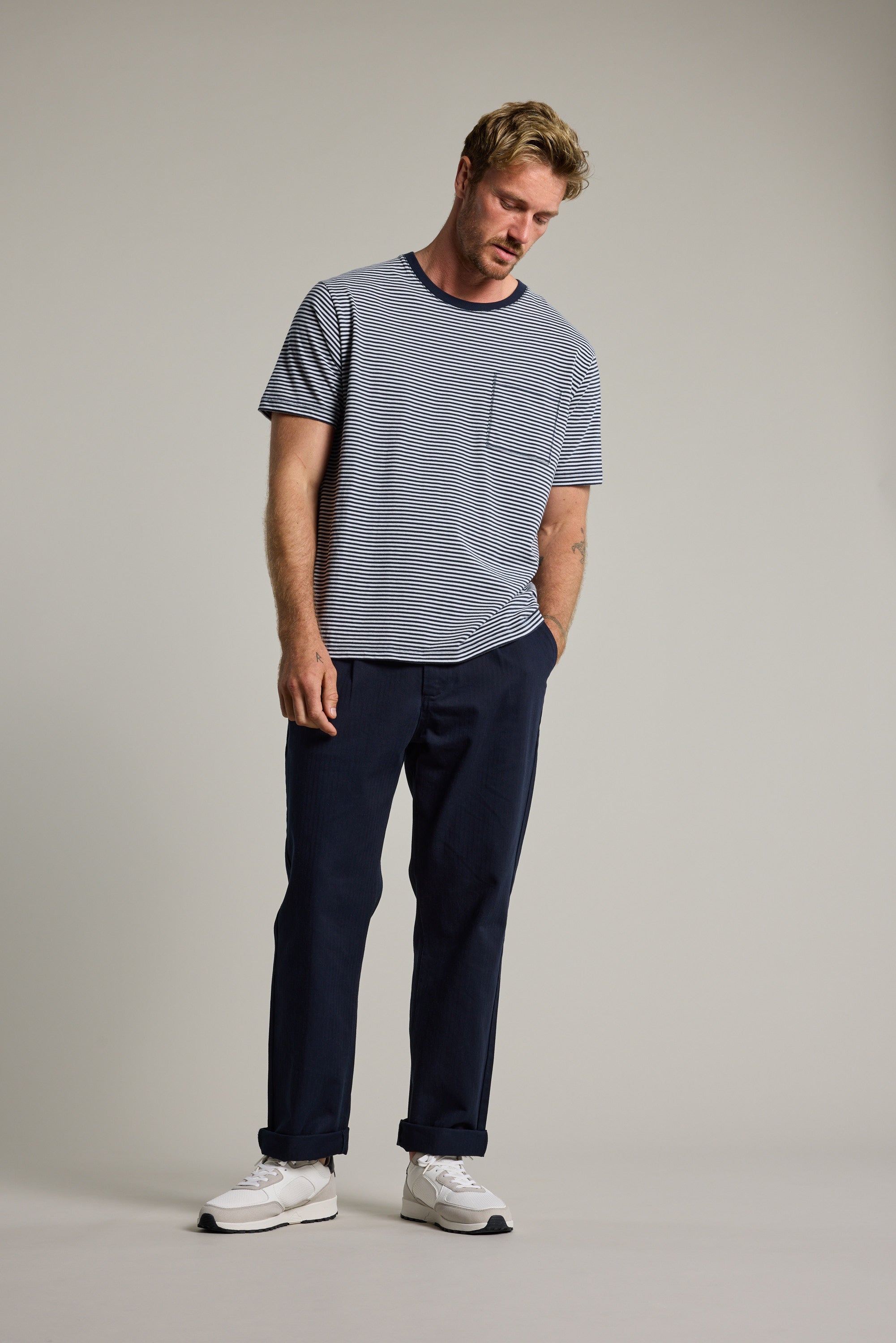 Barkers Wadley Twill Pant in navy, relaxed fit