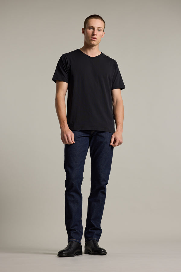 Barkers Organic Cotton V Neck Tee in black, classic fit, additional view