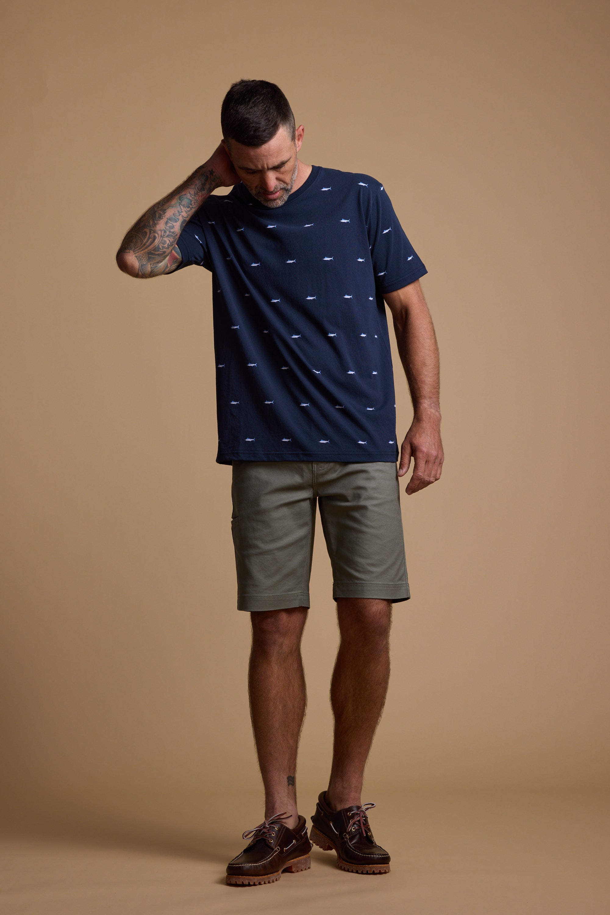 Barkers Marlin Tee in navy, alternate view