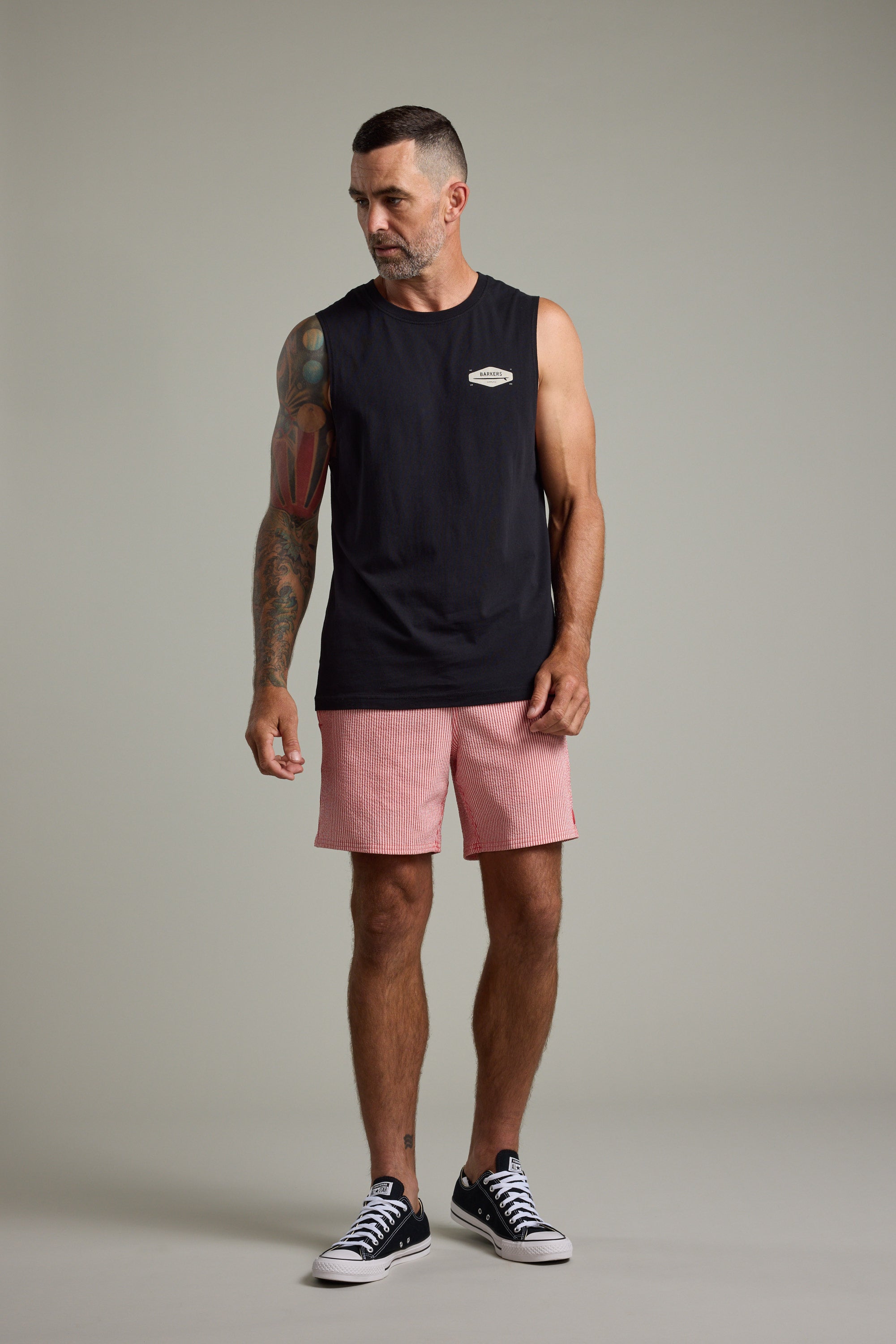 Barkers Dehaven Stripe Volley in red, additional view