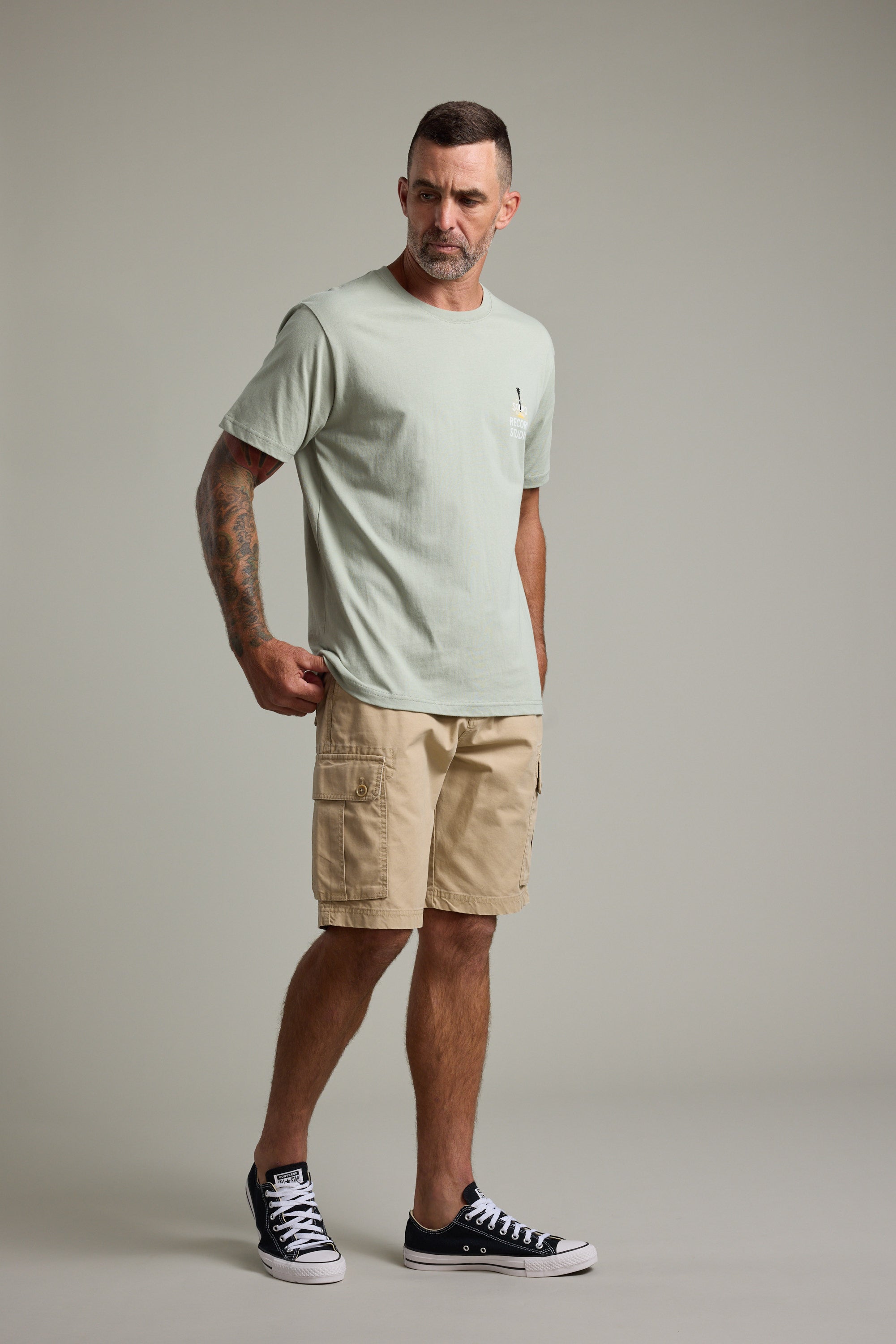 Barkers BMC Sound Sessions Print Tee in sage, regular fit, additional view